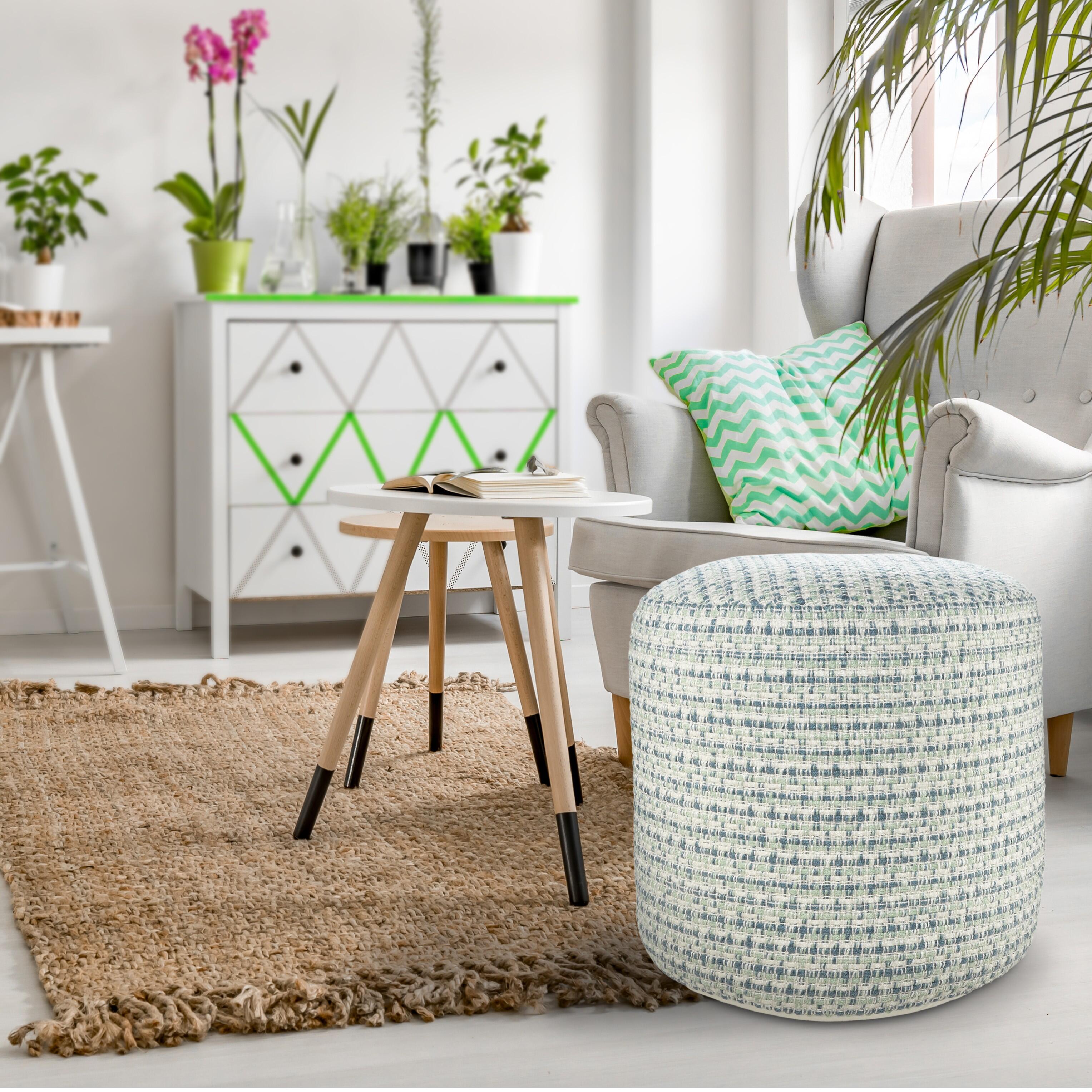 Atlantis Geometric Indoor/Outdoor Pouf, , large
