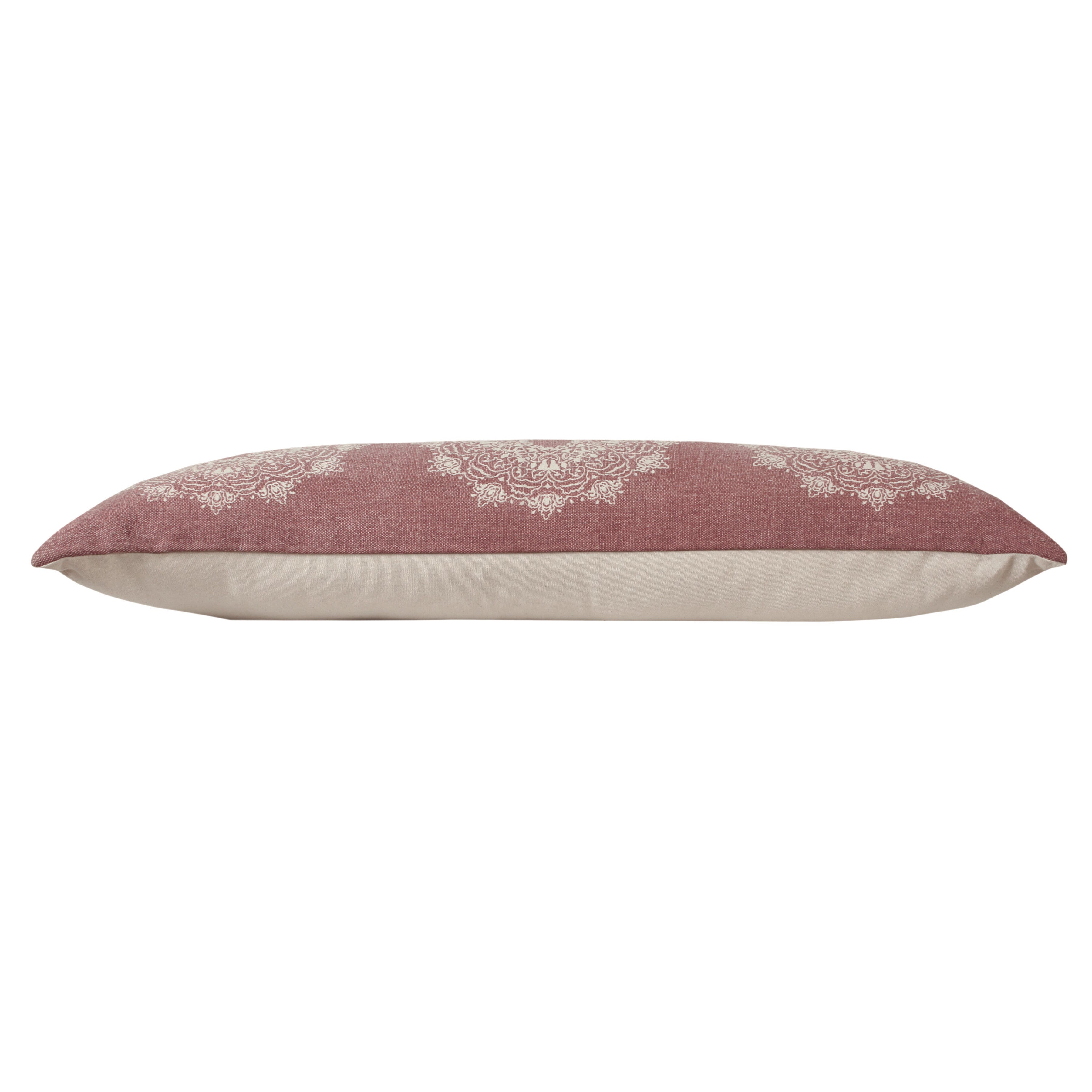 Suvii Home Madeline Lumbar Decorative Throw Pillow, Dusty Rose/White, large