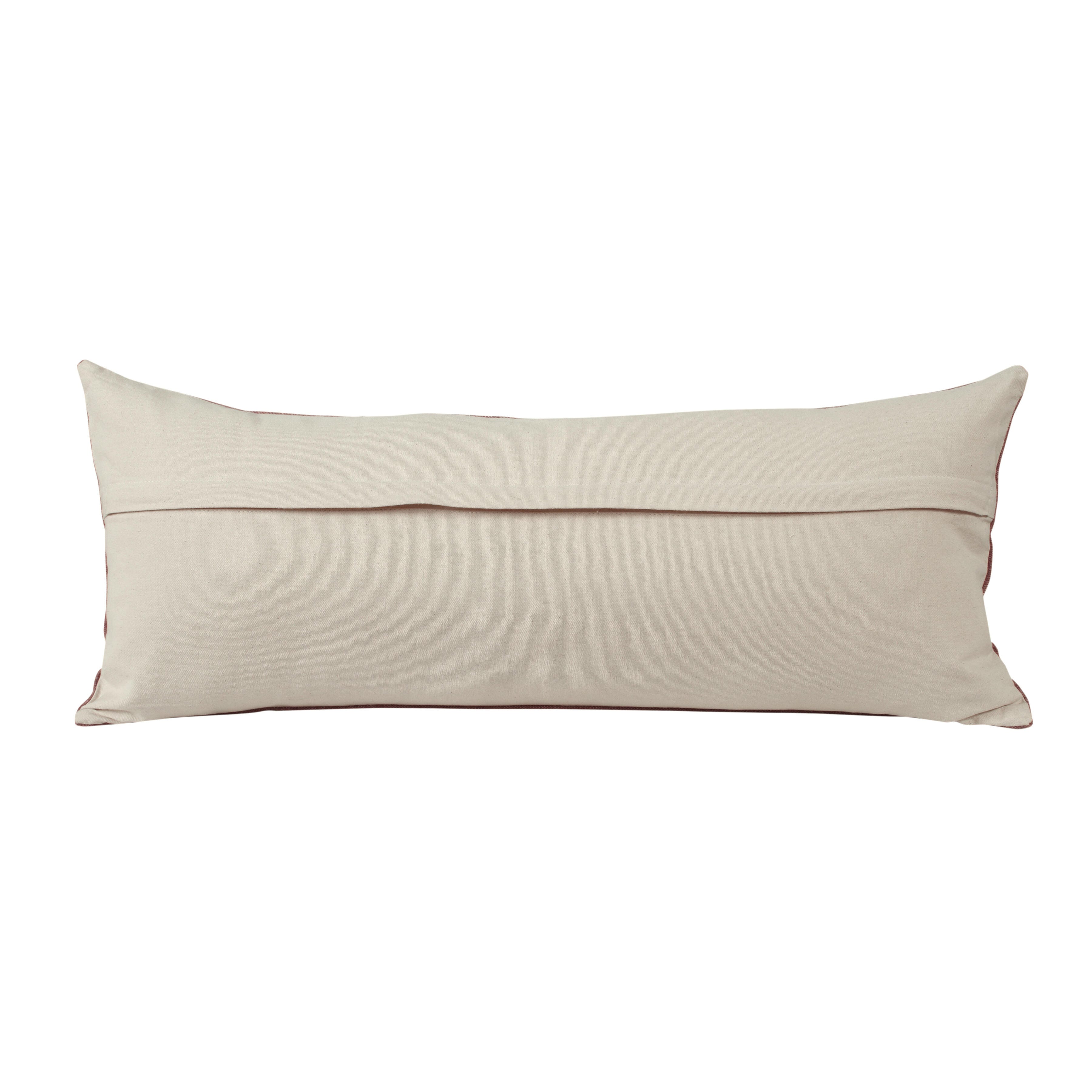Suvii Home Madeline Lumbar Decorative Throw Pillow, Dusty Rose/White, large