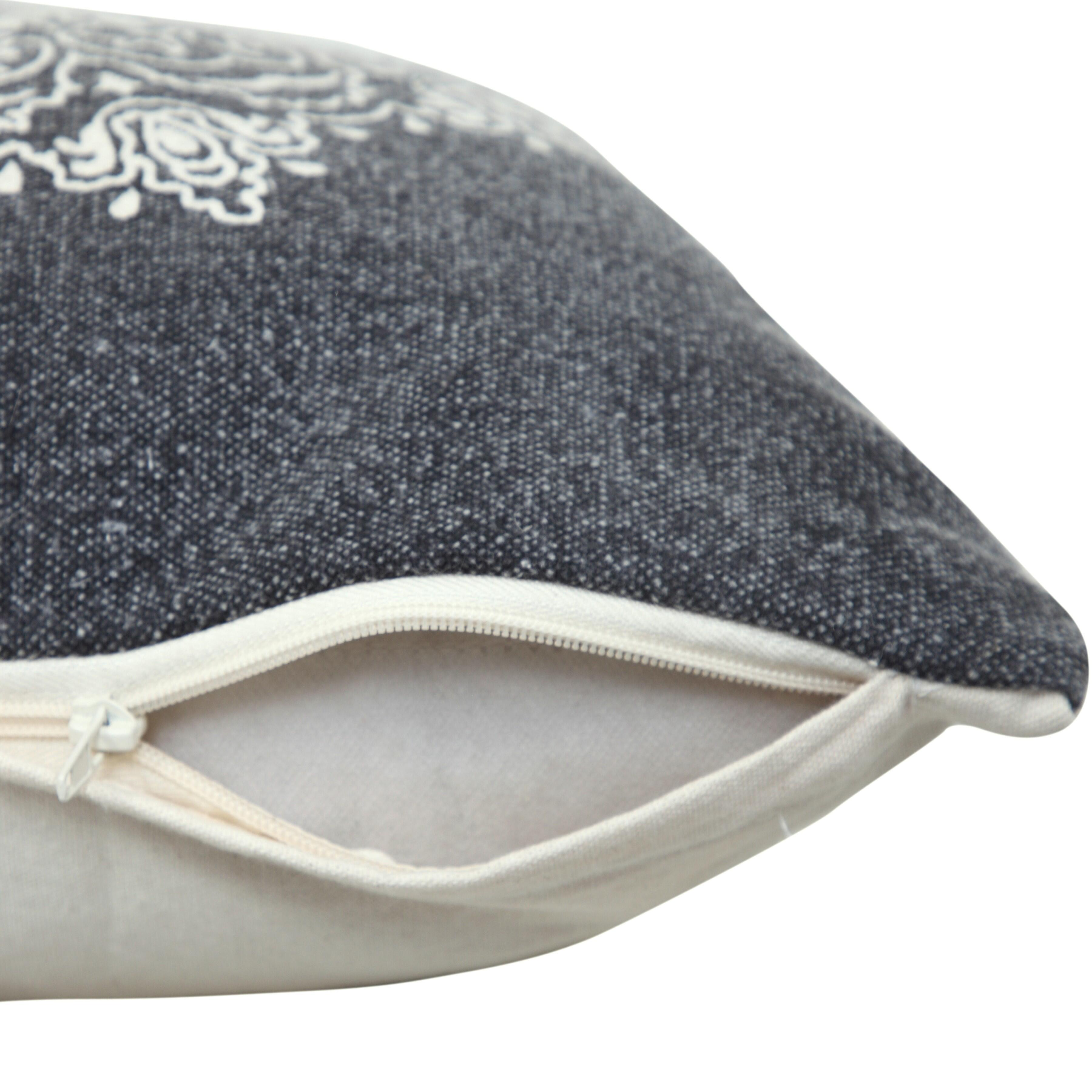 Suvii Home Madeline Decorative Throw Pillow, Jet Black/White, large