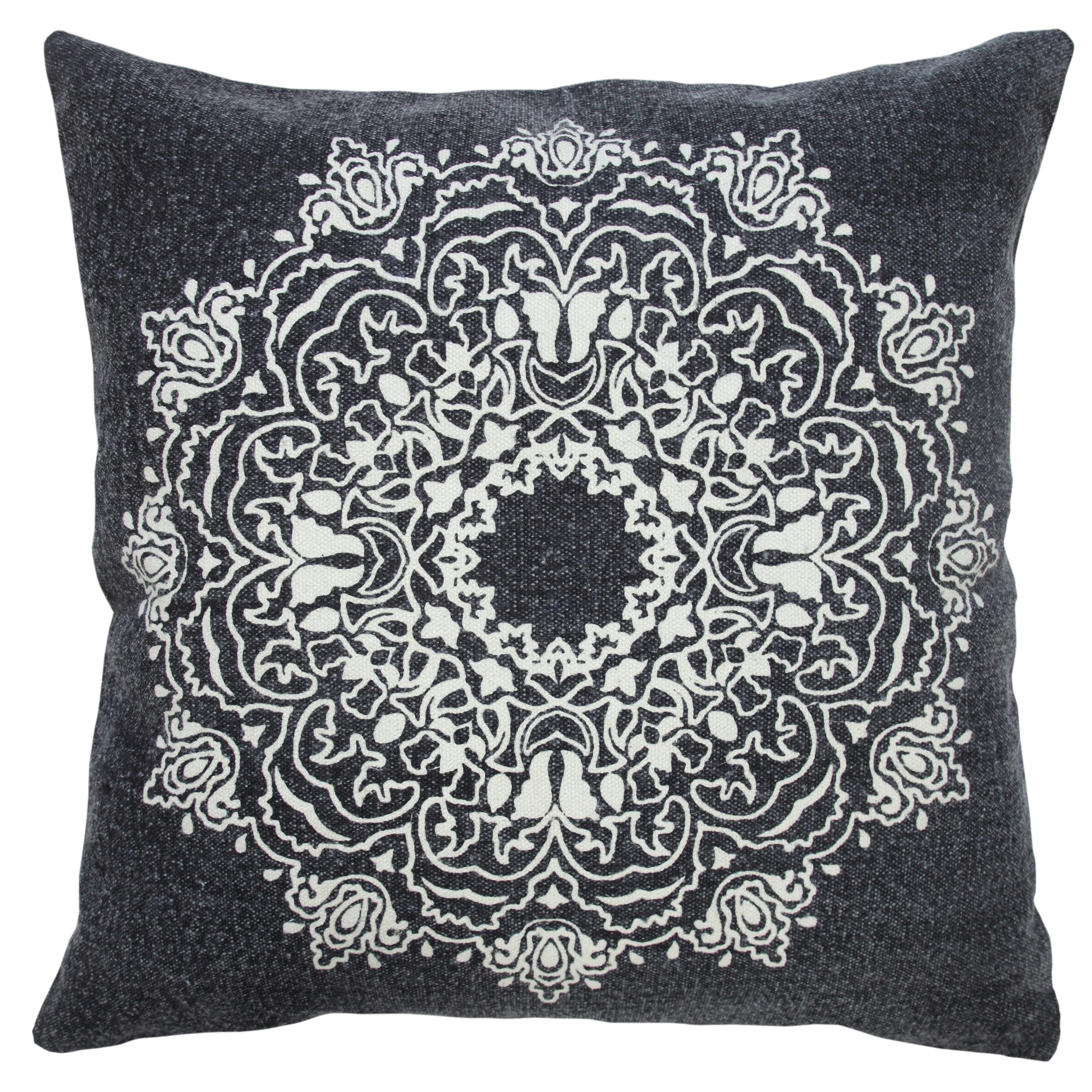 Suvii Home Madeline Decorative Throw Pillow, Jet Black/White, large