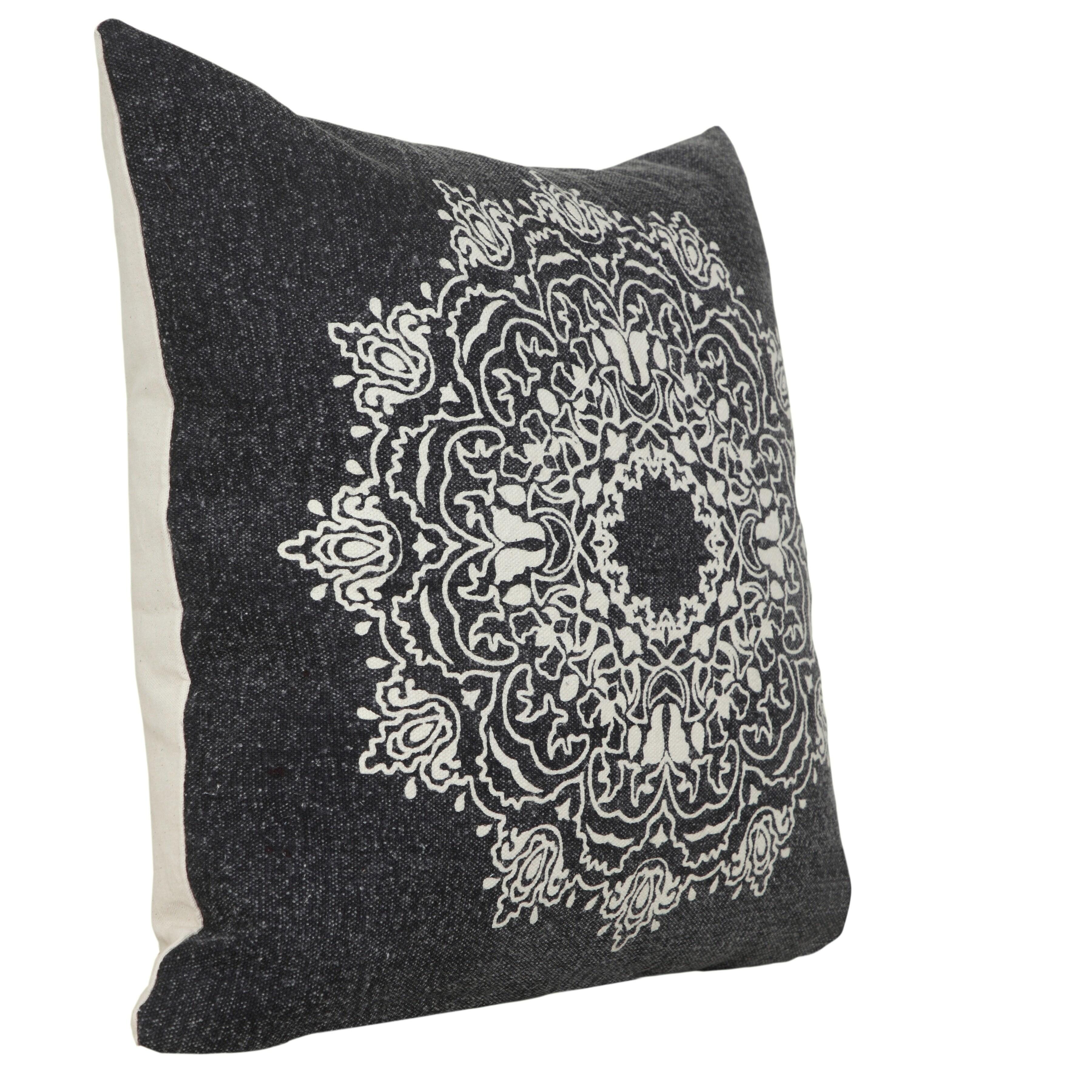 Suvii Home Madeline Decorative Throw Pillow, Jet Black/White, large