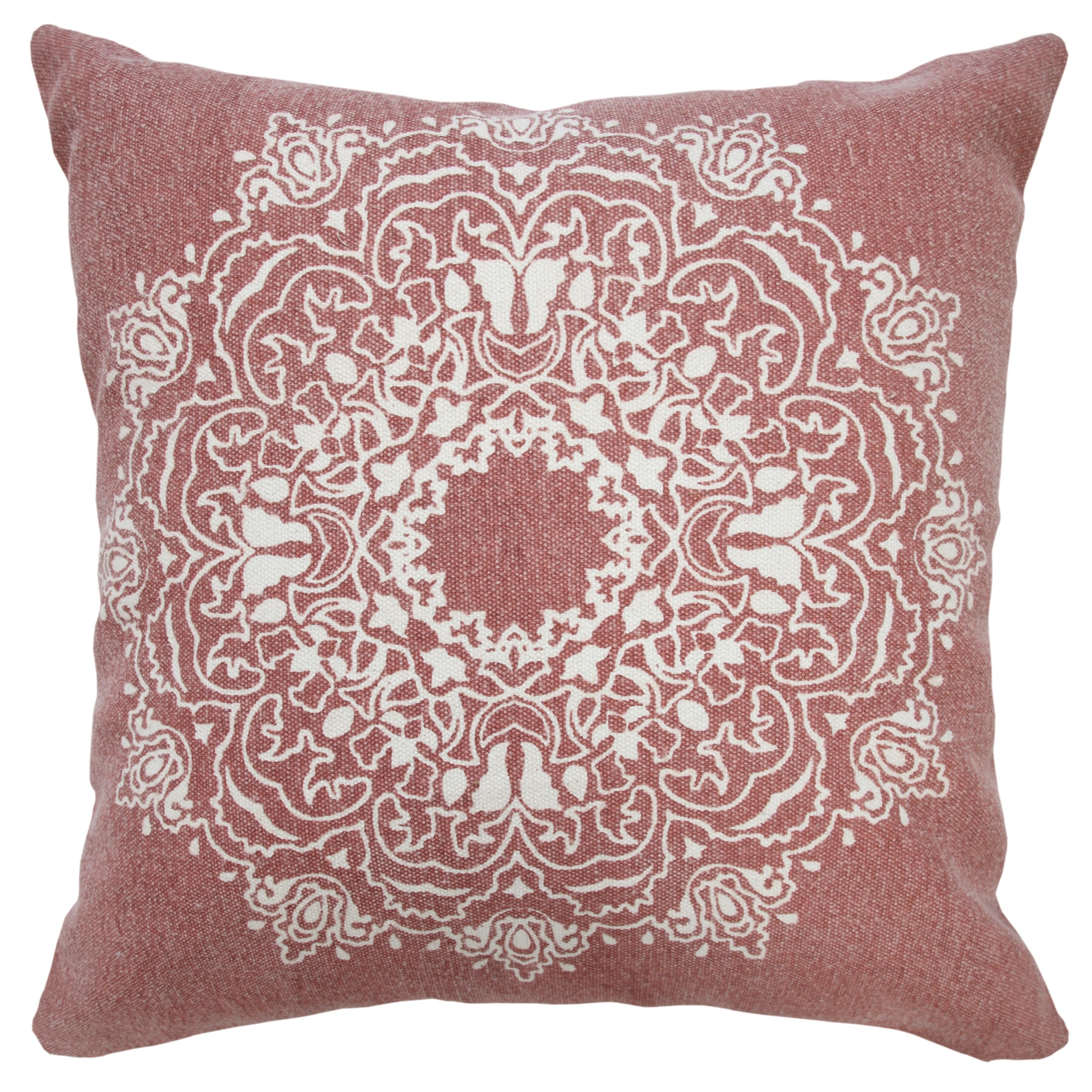 Suvii Home Madeline Decorative Throw Pillow, Dusty Rose/White, large