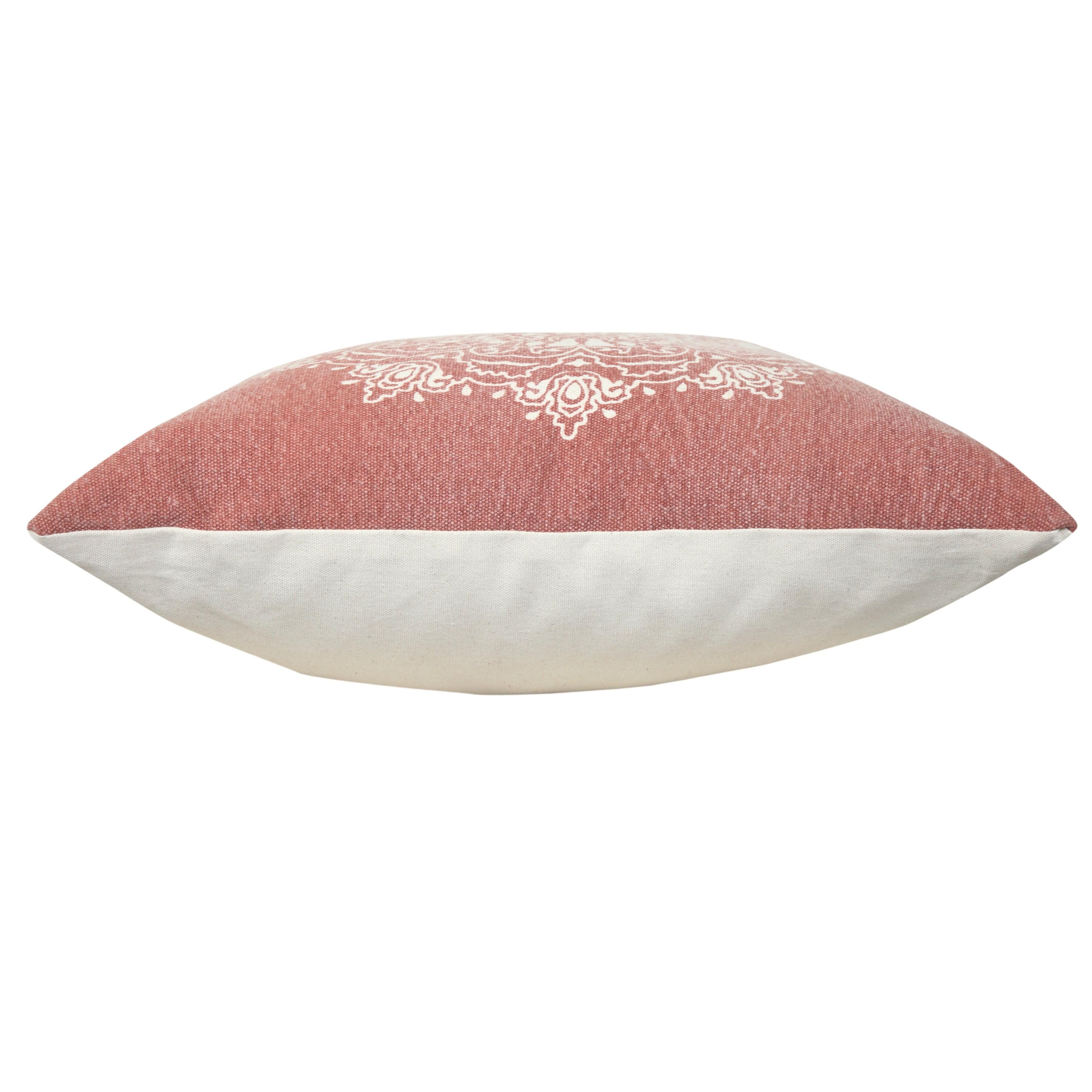 Suvii Home Madeline Decorative Throw Pillow, Dusty Rose/White, large