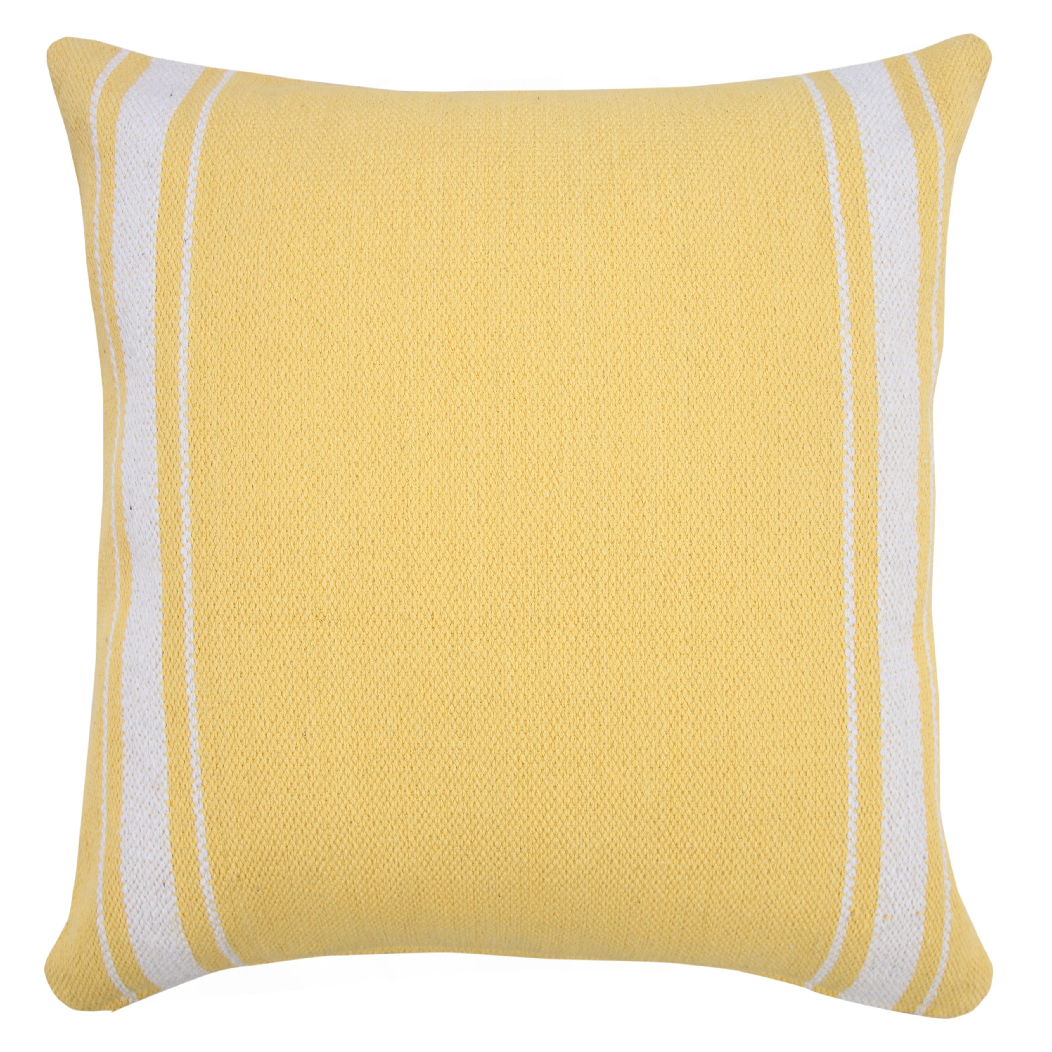 Suvii Home Callie Halo Striped Decorative Throw Pillow, Yellow/White, large
