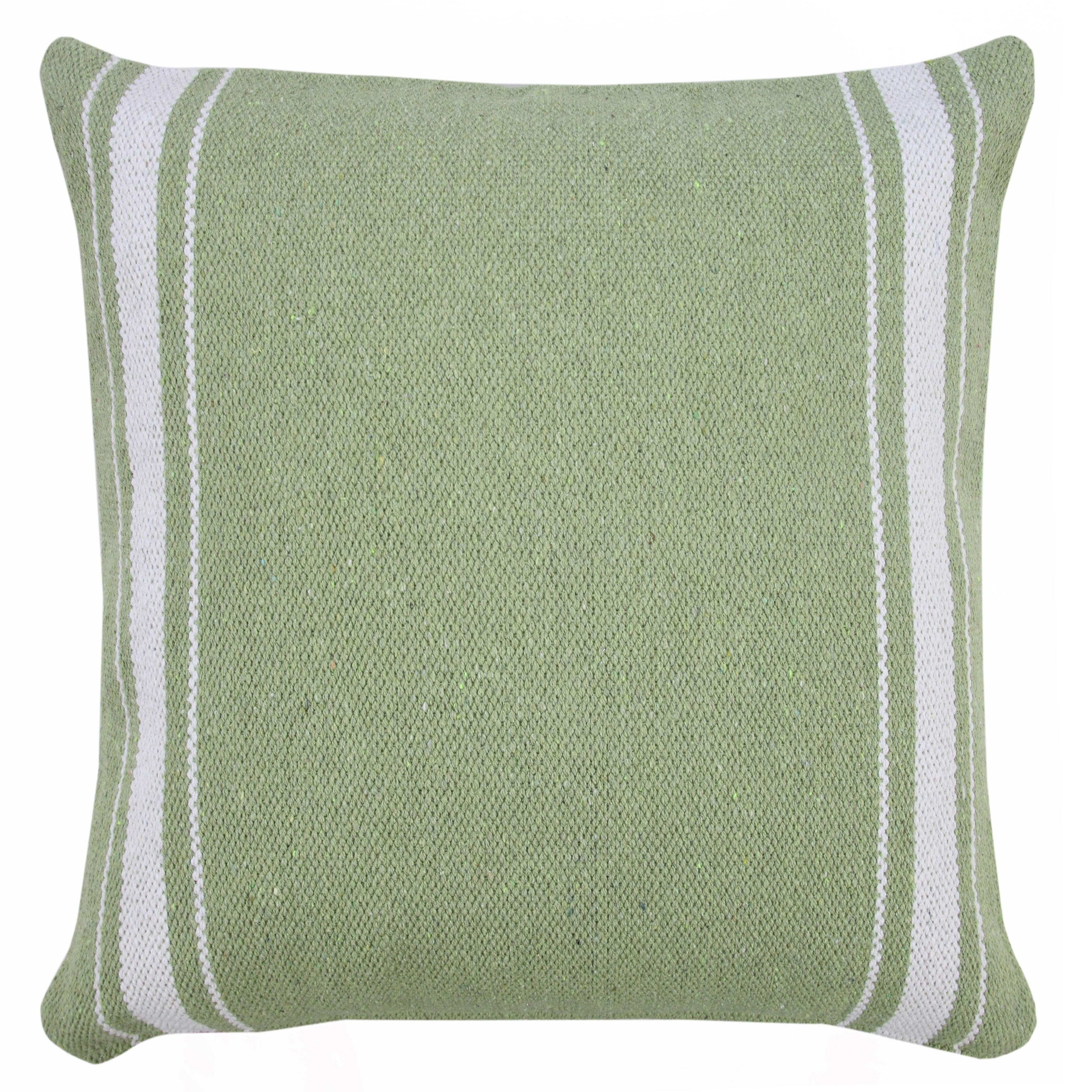 Suvii Home Callie Halo Striped Decorative Throw Pillow, Green/White, large