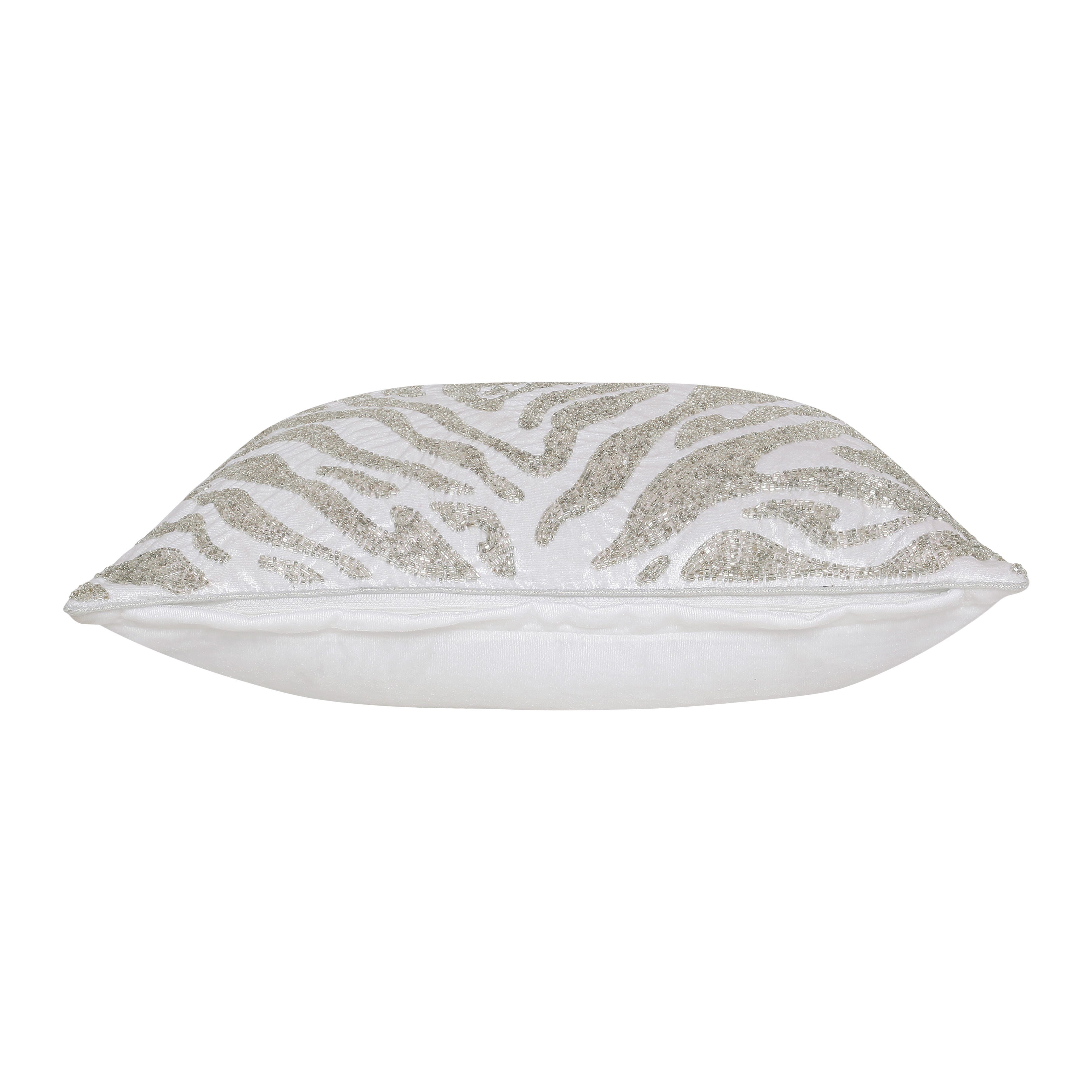Suvii Home Cecilia Decorative Throw Pillow, Ivory/Silver, large