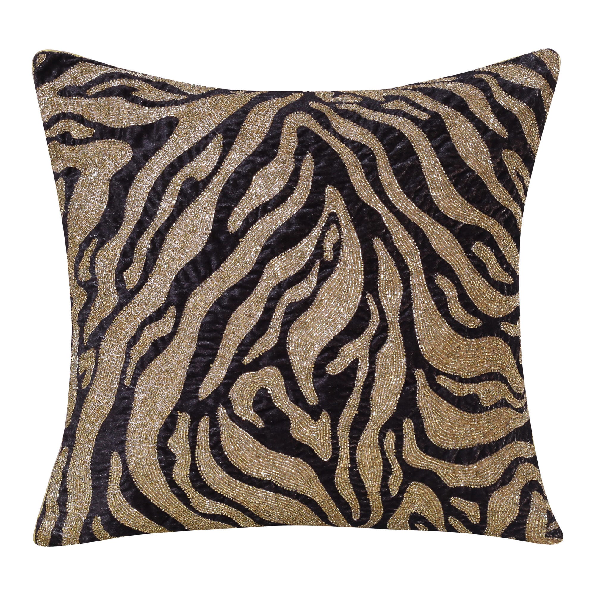 Suvii Home Cecilia Decorative Throw Pillow, Gold/Black, large