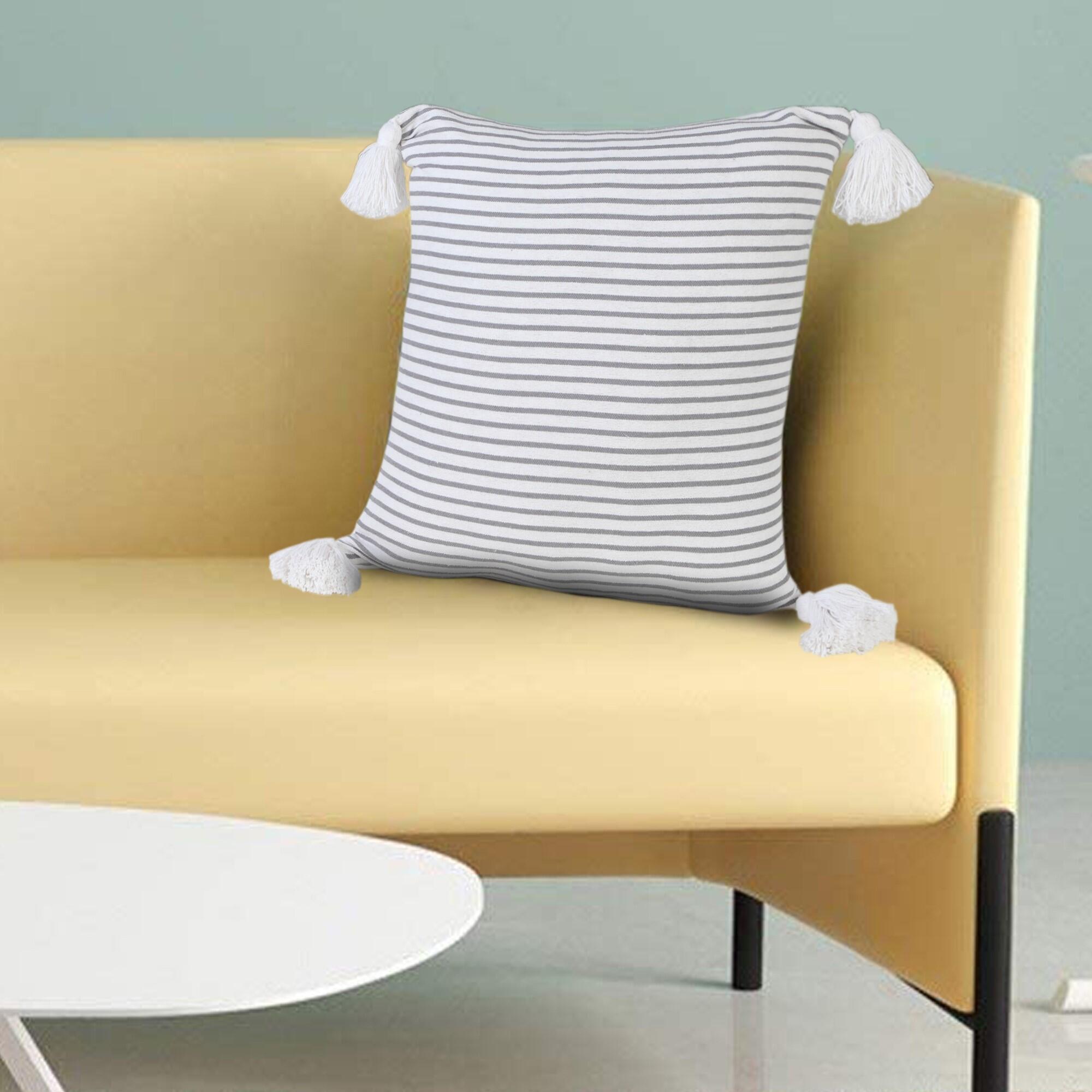 Suvii Home Gabriella Decorative Throw Pillow, Light Gray/White, rollover
