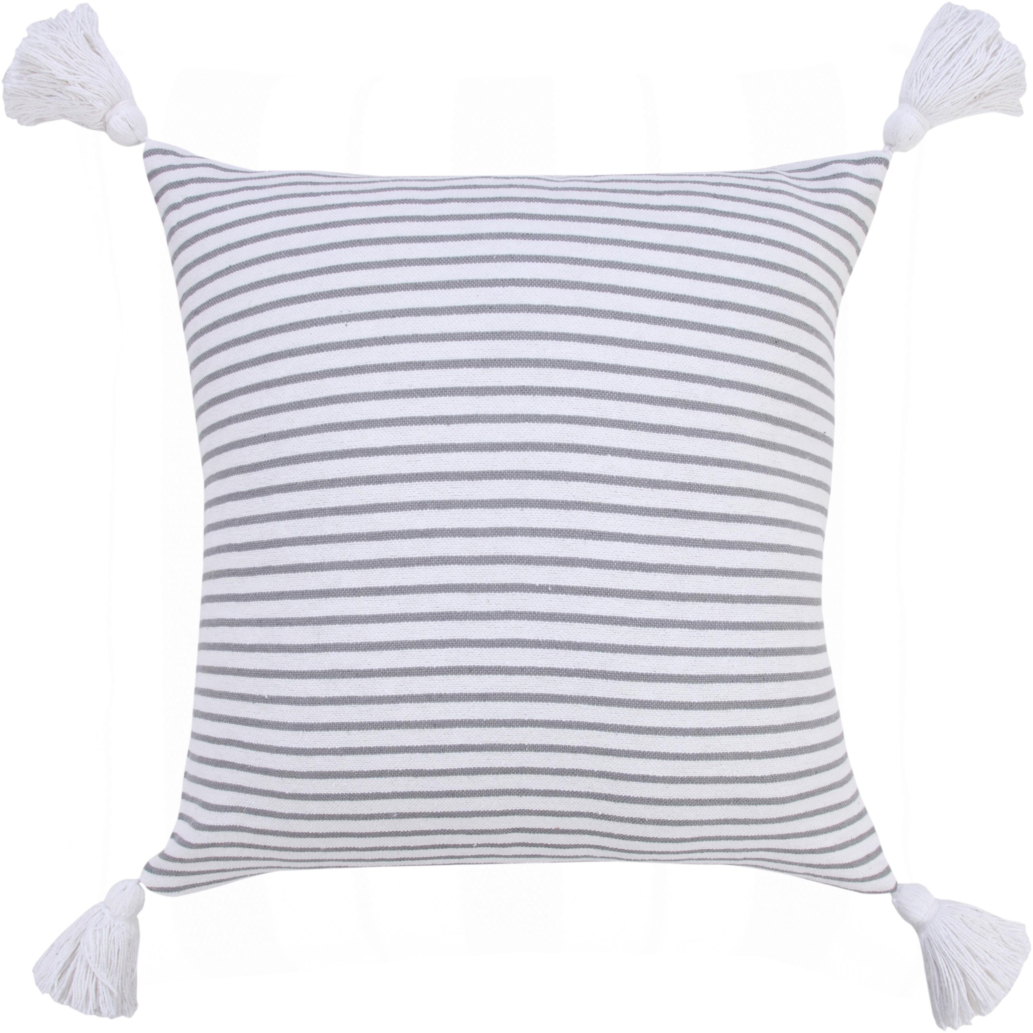 Suvii Home Gabriella Decorative Throw Pillow, Light Gray/White, large