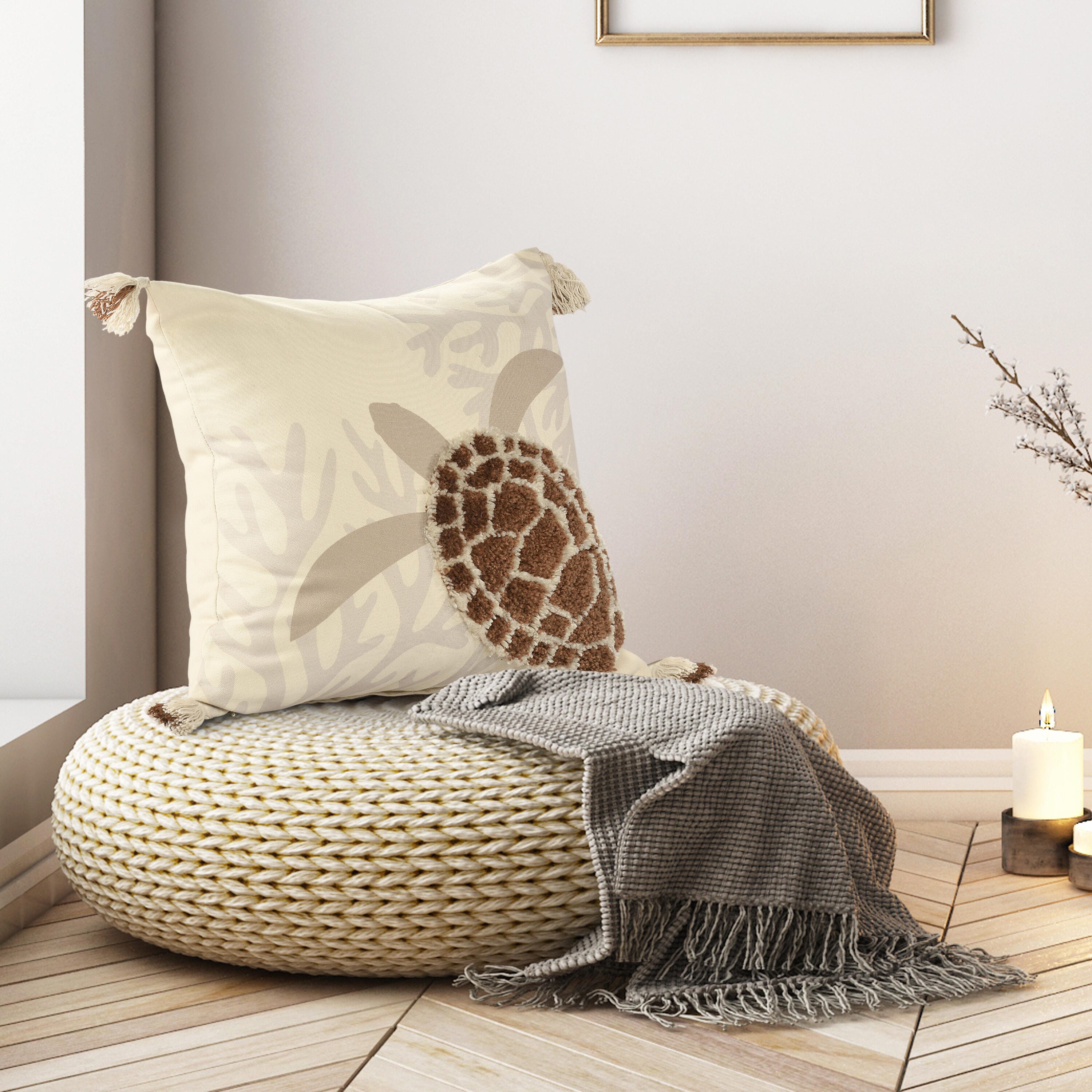 Suvii Home Scarlett Turtle Decorative Throw Pillow, , rollover