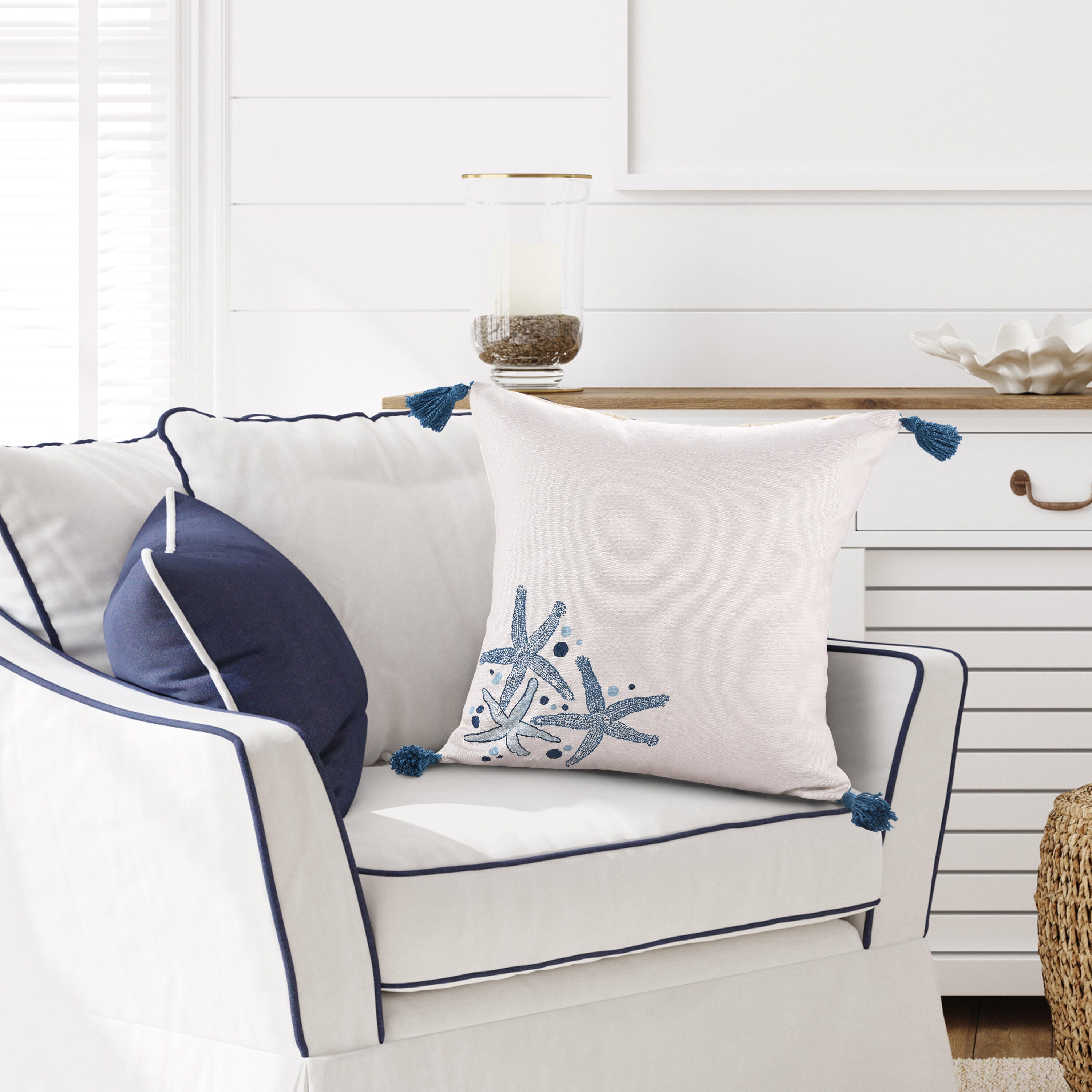 Suvii Home Scarlett Starfish Decorative Throw Pillow, , rollover