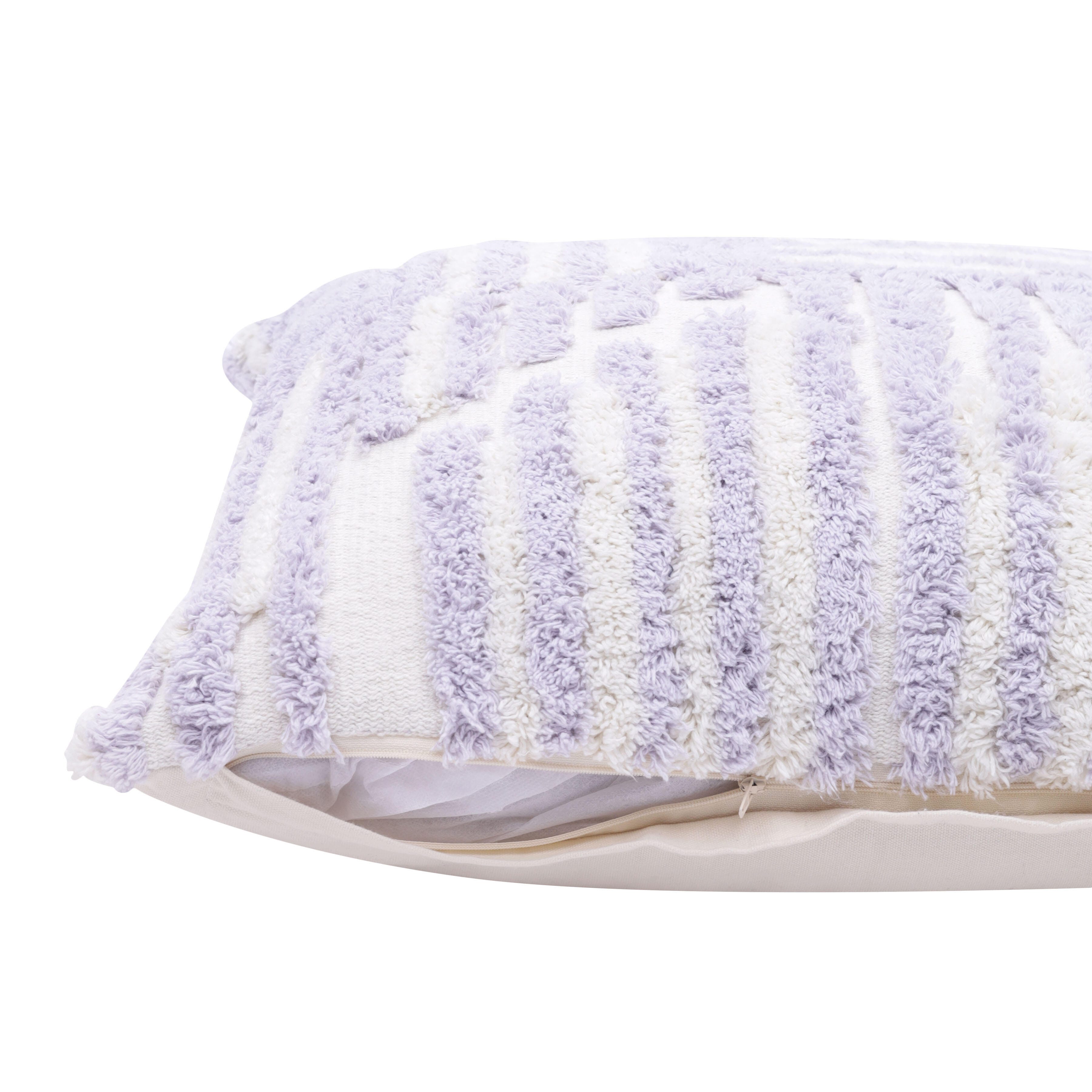 Suvii Home Stacy Garcia Decorative Throw Pillow, Lilac/White, large
