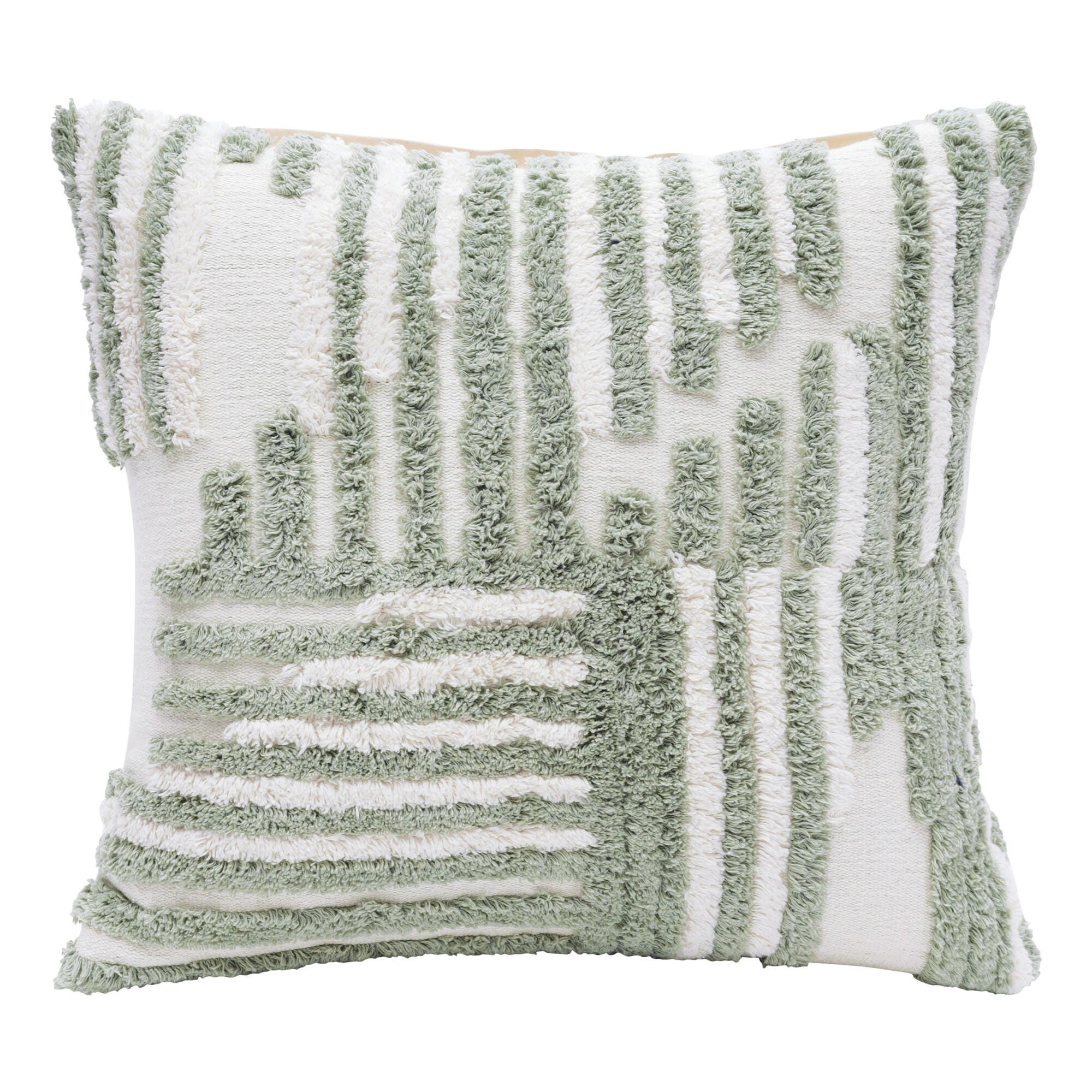 Suvii Home Stacy Garcia Decorative Throw Pillow, Sage Green/White, large