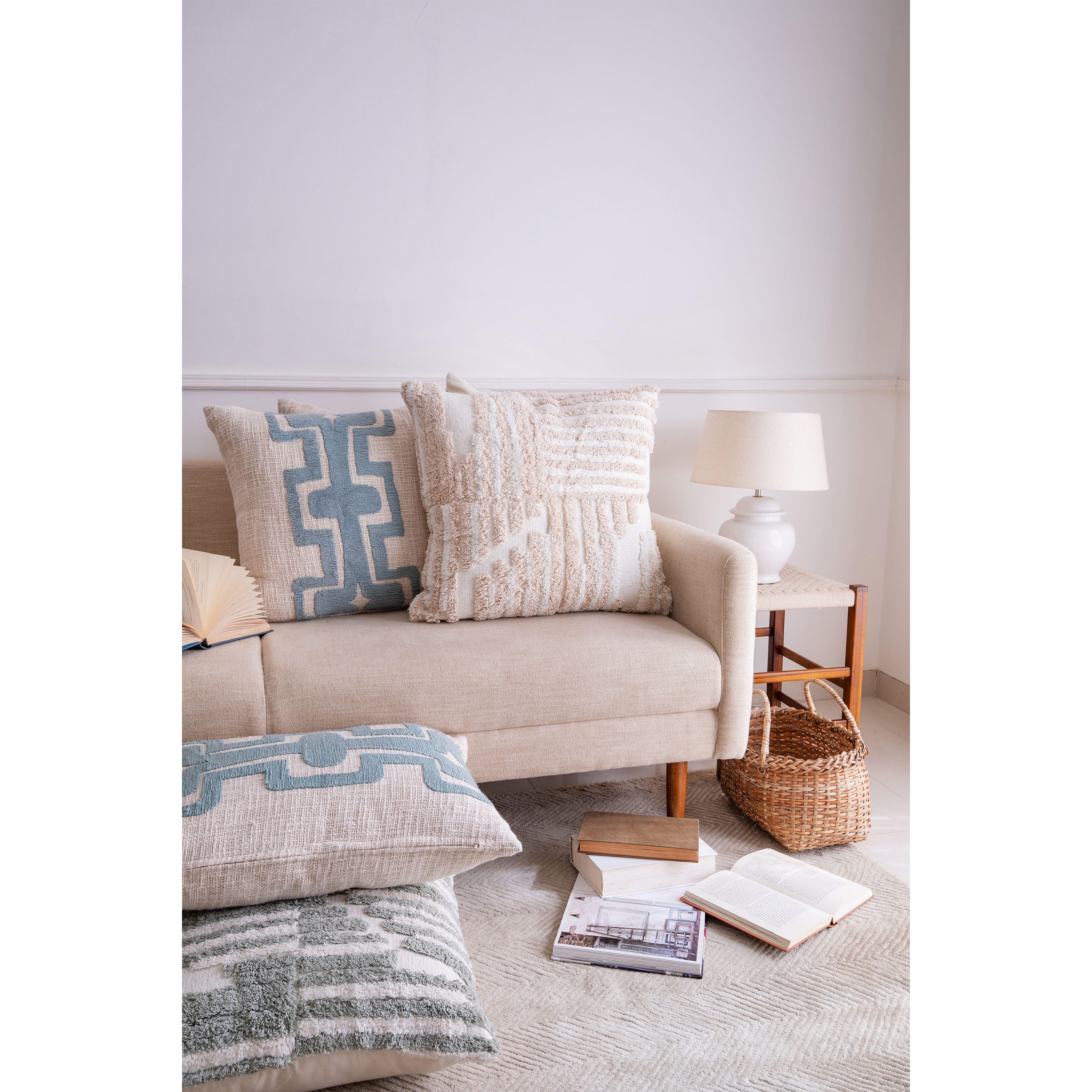 Suvii Home Stacy Garcia Decorative Throw Pillow, Cream/White, large