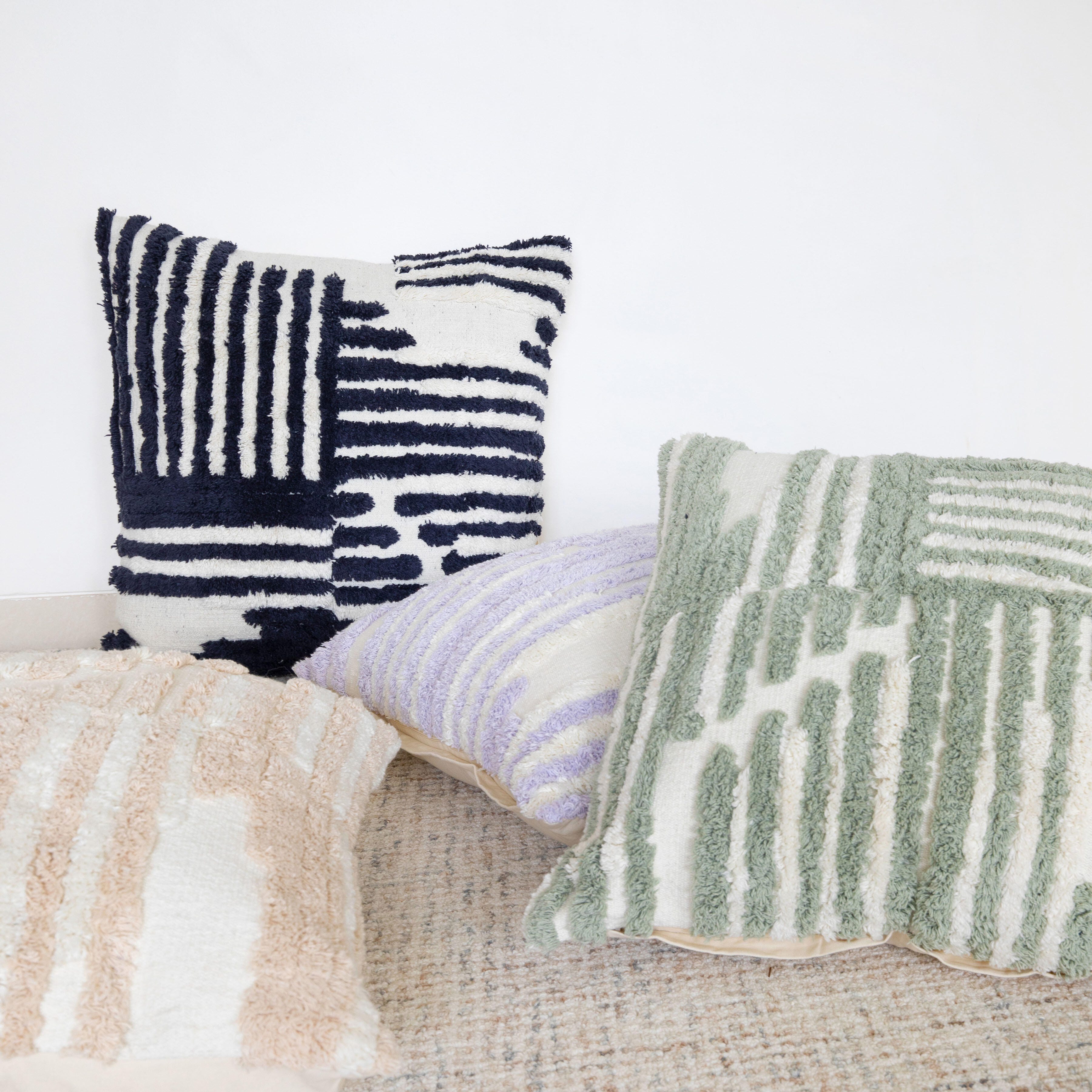 Suvii Home Stacy Garcia Decorative Throw Pillow, Cream/White, large