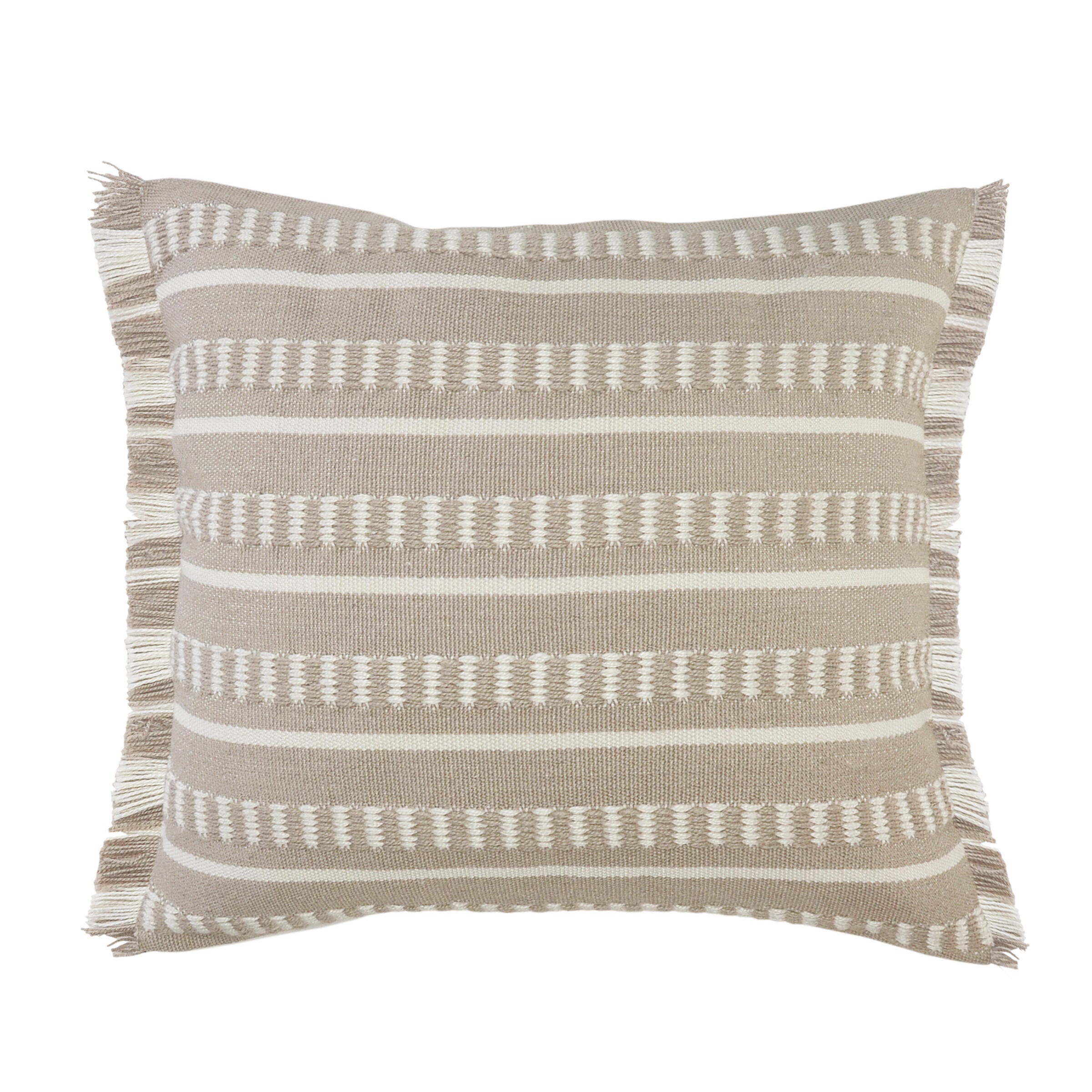Suvii Home Addison Dash Striped Decorative Throw Pillow, Taupe/White, large