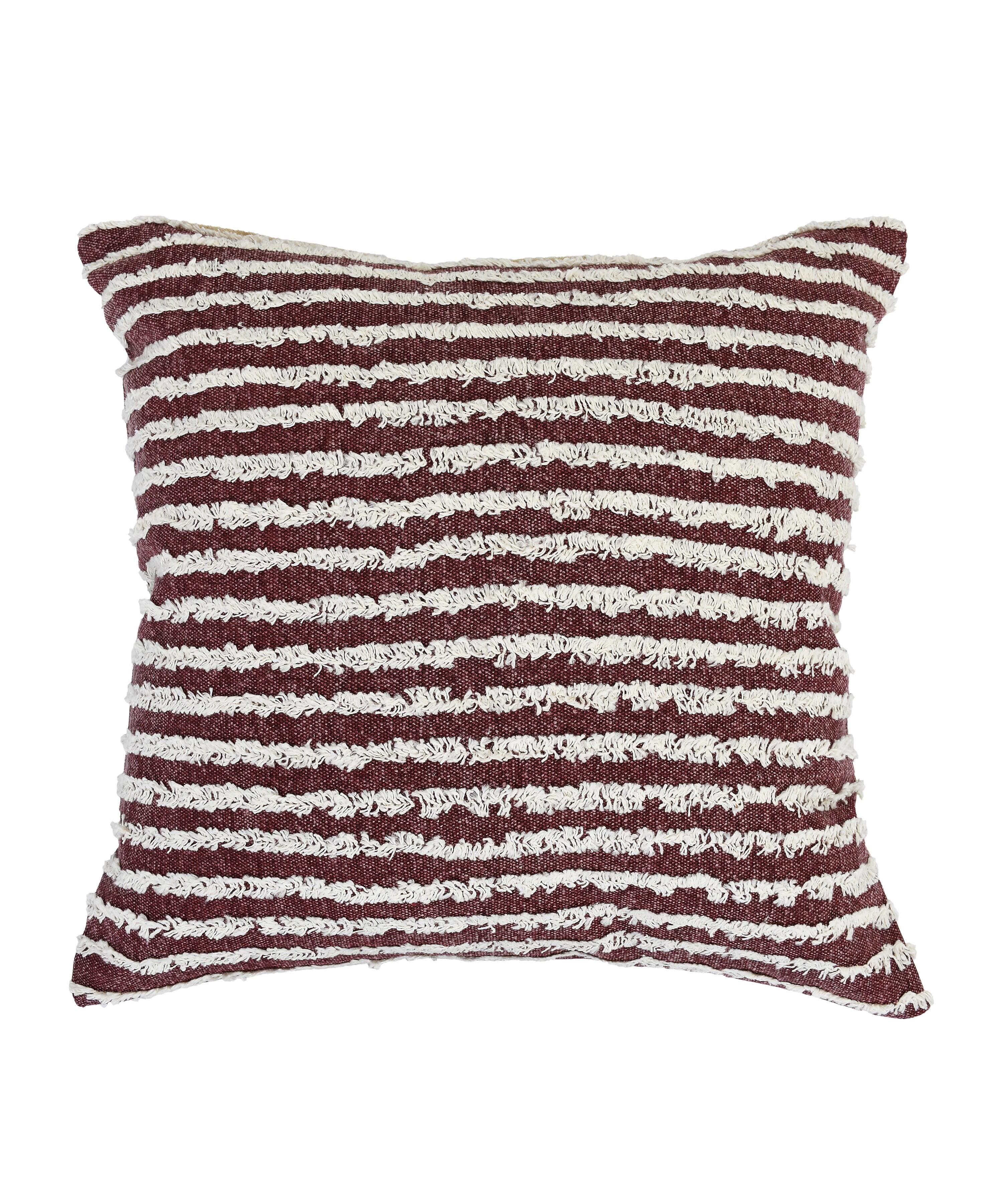 Suvii Home Yana Decorative Throw Pillow, Merlot/Cream, large