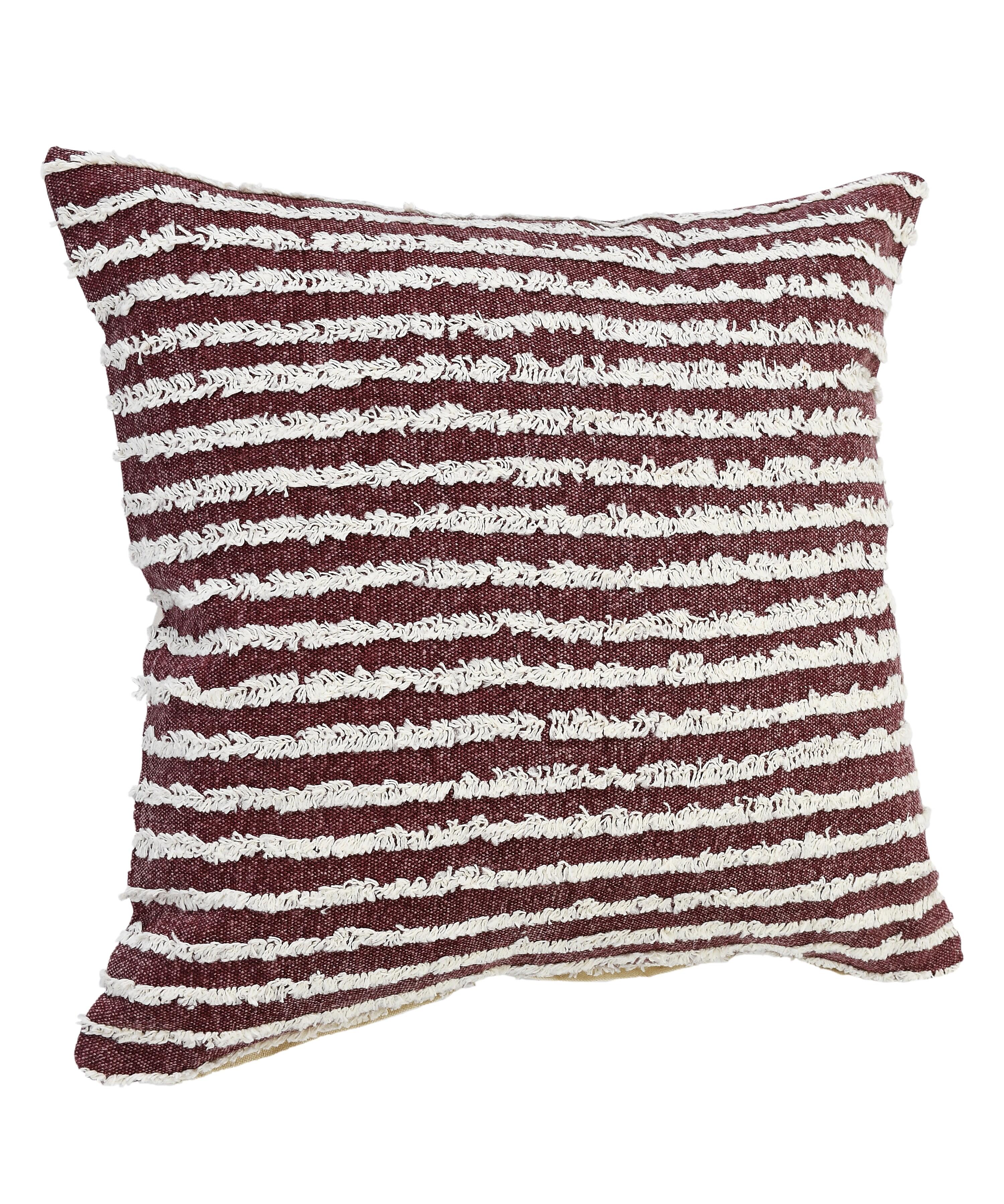 Suvii Home Yana Decorative Throw Pillow, Merlot/Cream, large