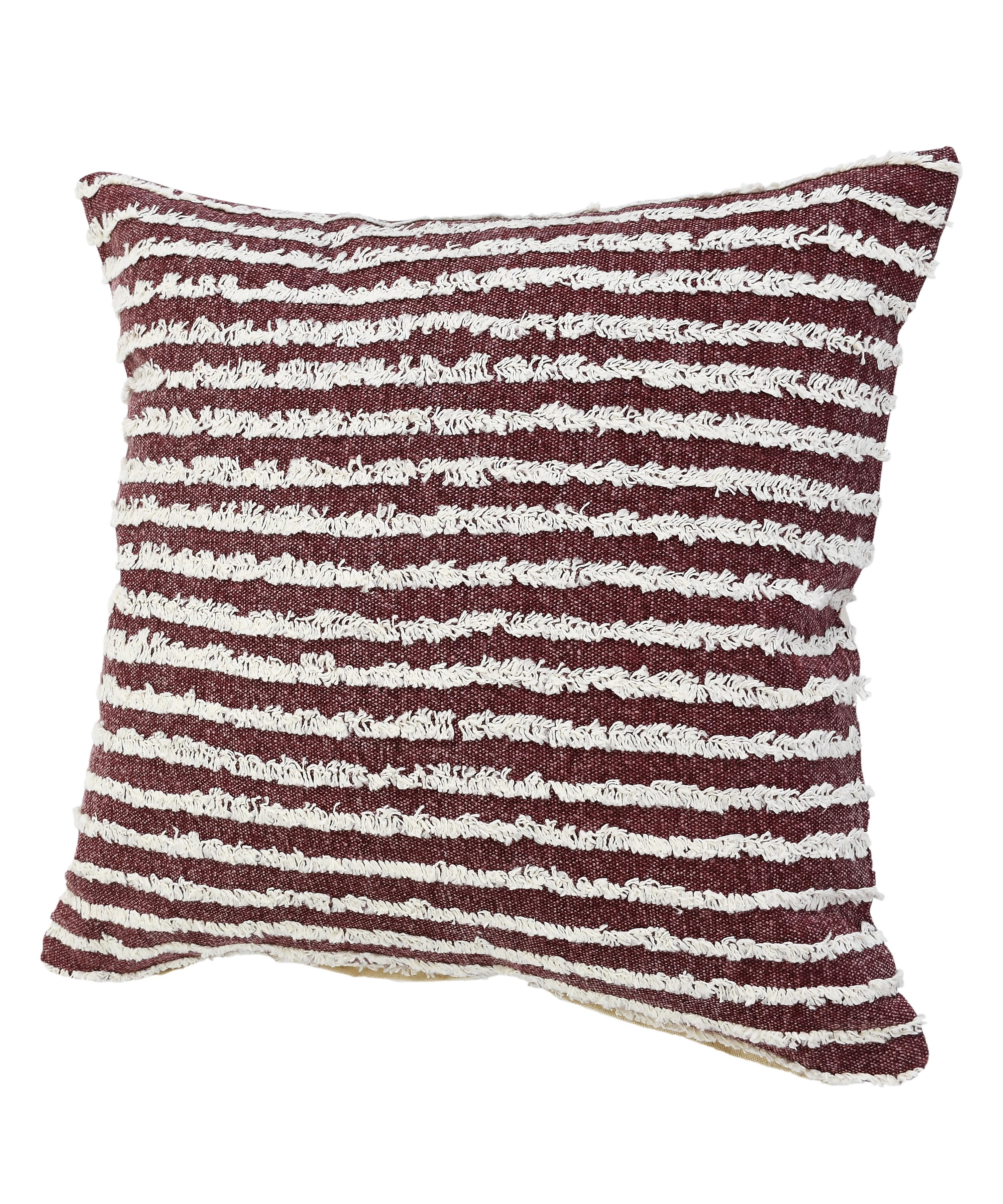 Suvii Home Yana Decorative Throw Pillow, Merlot/Cream, large