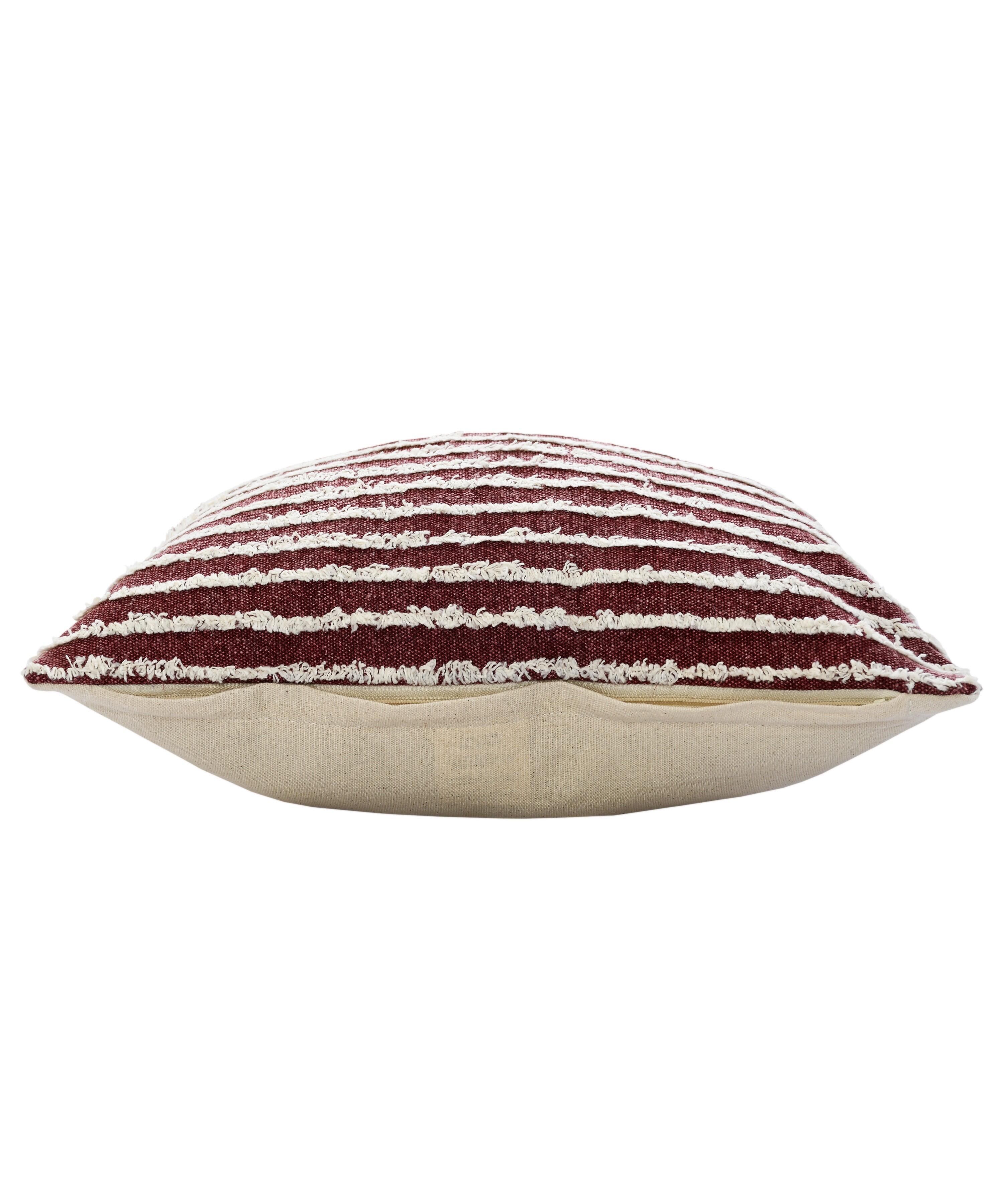 Suvii Home Yana Decorative Throw Pillow, Merlot/Cream, large