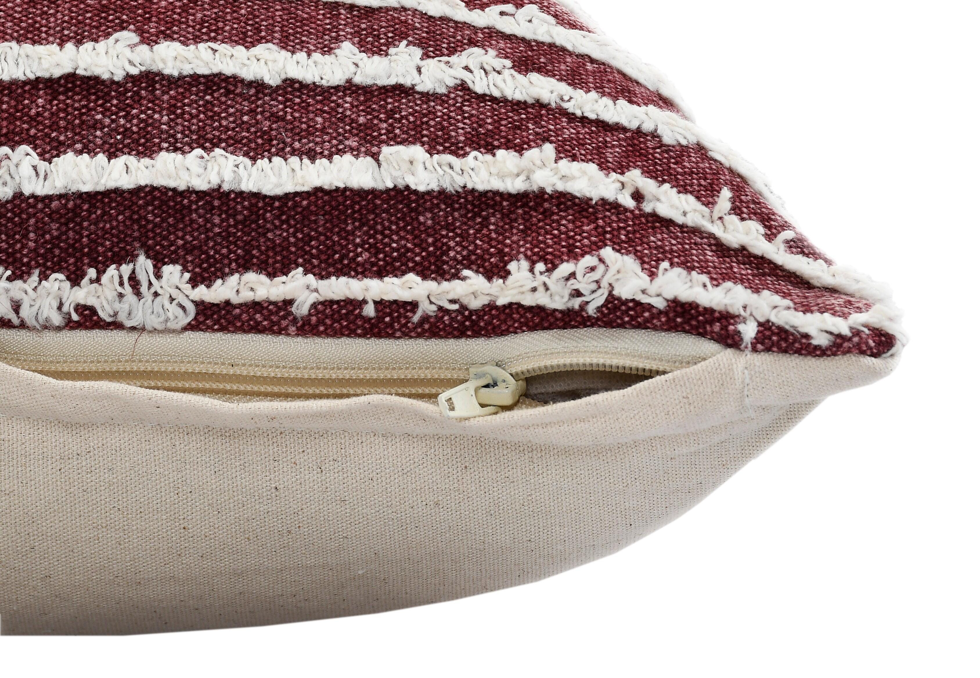 Suvii Home Yana Decorative Throw Pillow, Merlot/Cream, large