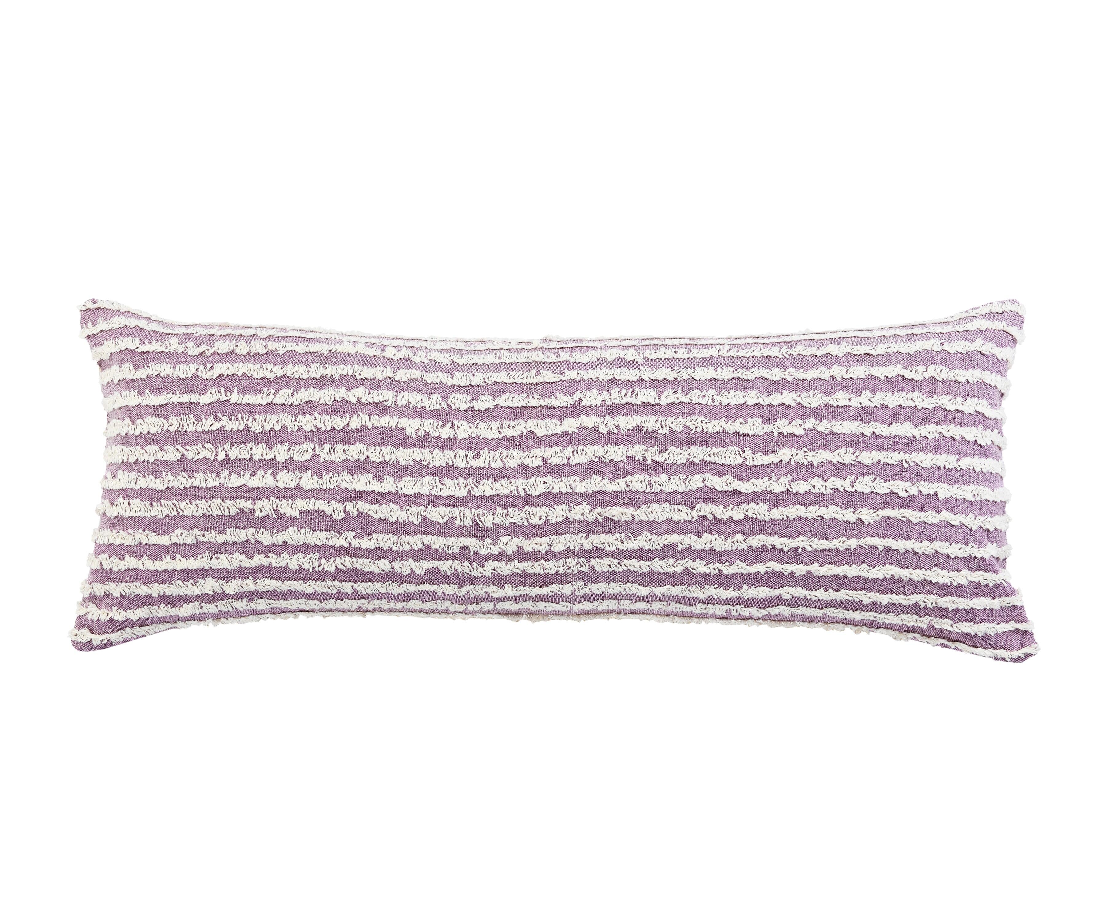 Suvii Home Yana Lumbar Decorative Throw Pillow, Lavender Mist/Cream, large