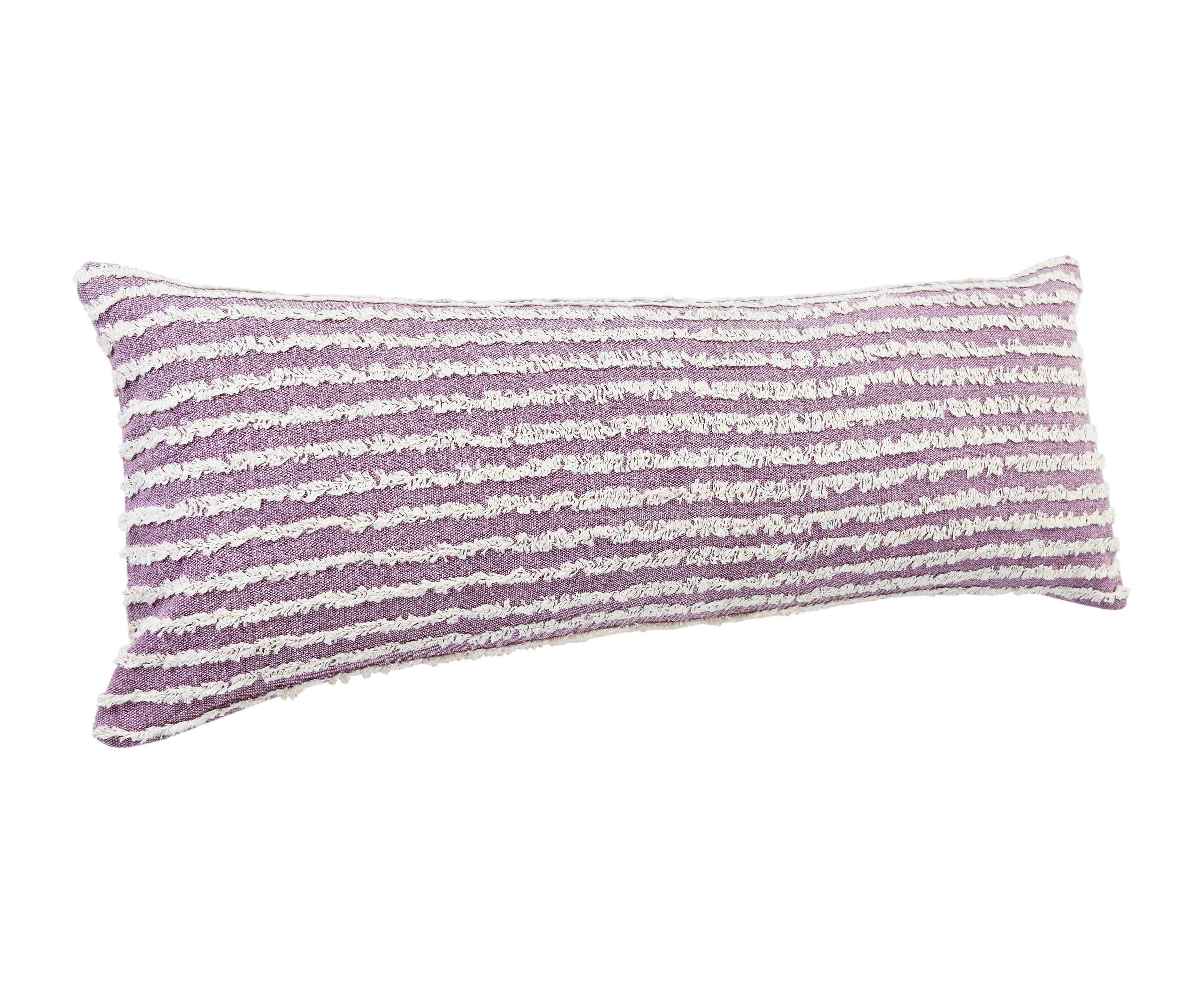 Suvii Home Yana Lumbar Decorative Throw Pillow, Lavender Mist/Cream, large