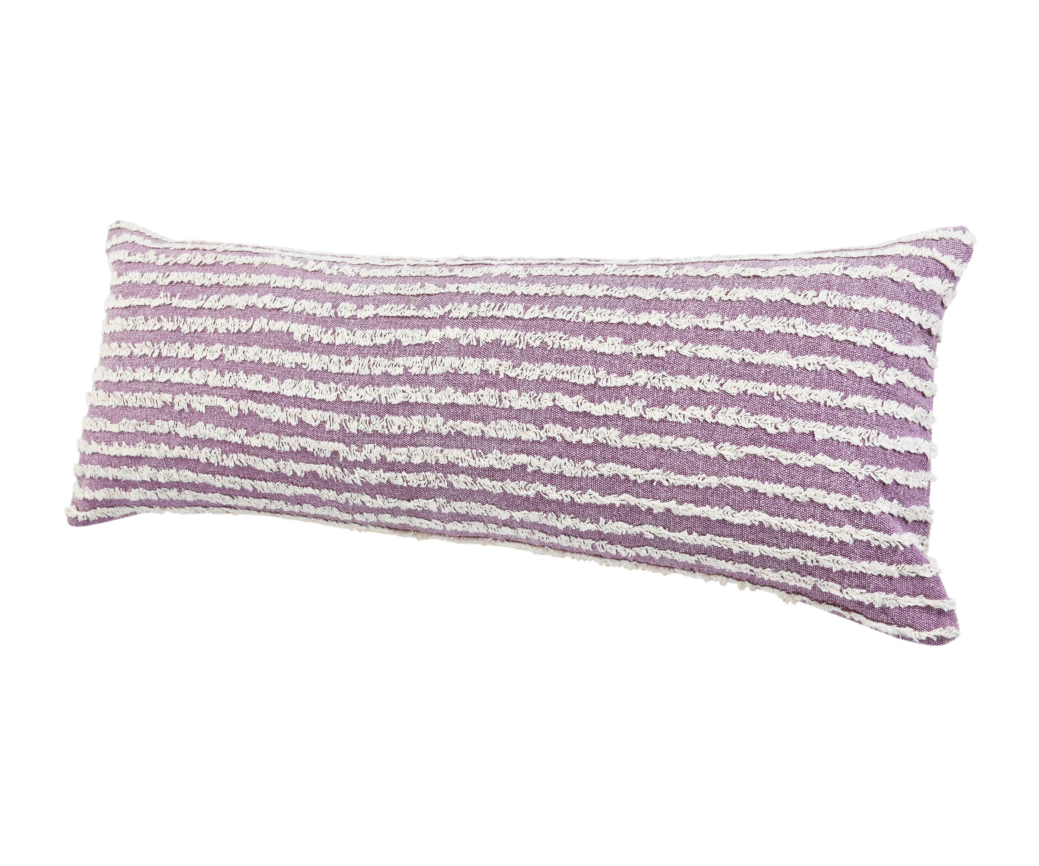 Suvii Home Yana Lumbar Decorative Throw Pillow, Lavender Mist/Cream, large