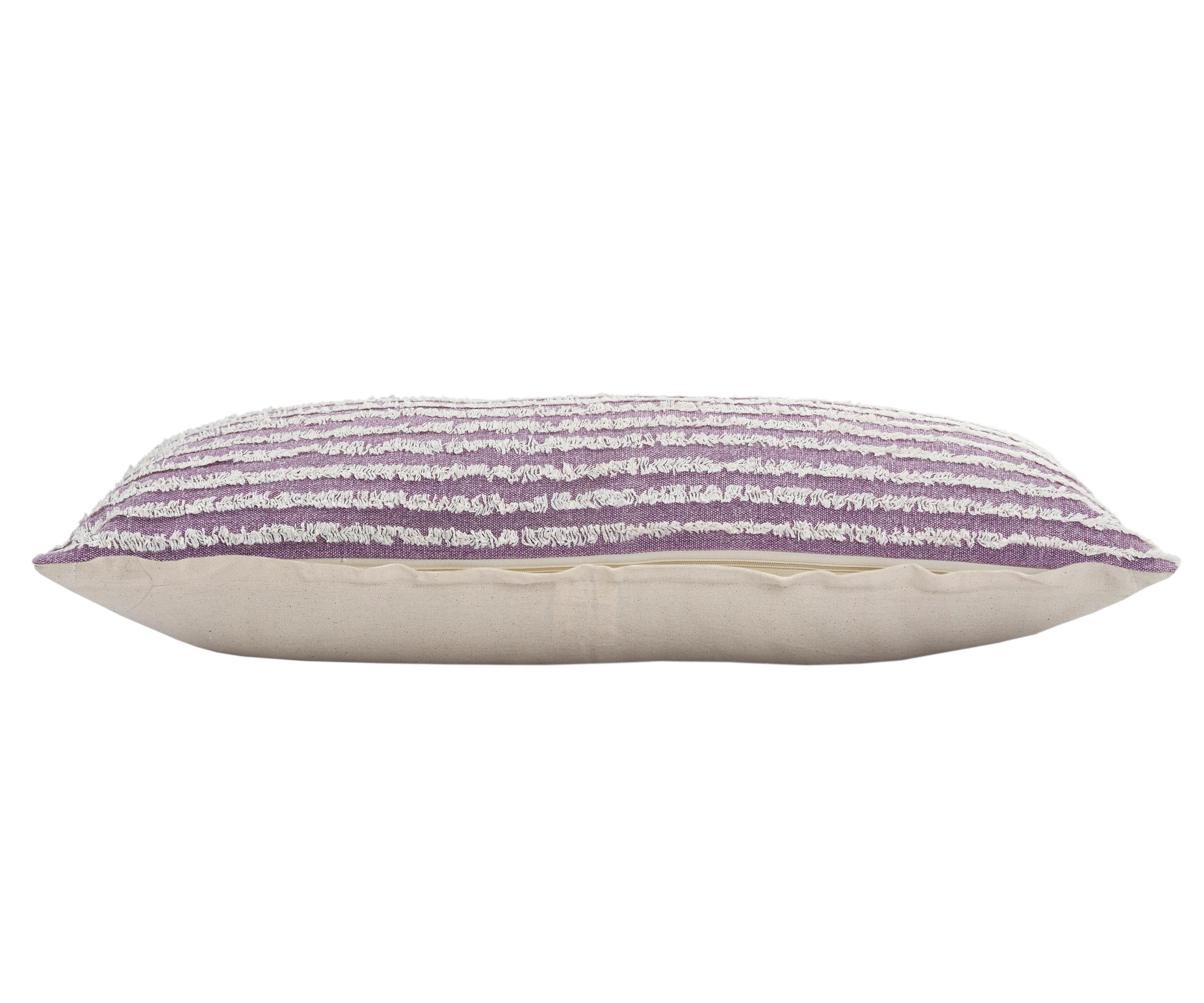 Suvii Home Yana Lumbar Decorative Throw Pillow, Lavender Mist/Cream, large