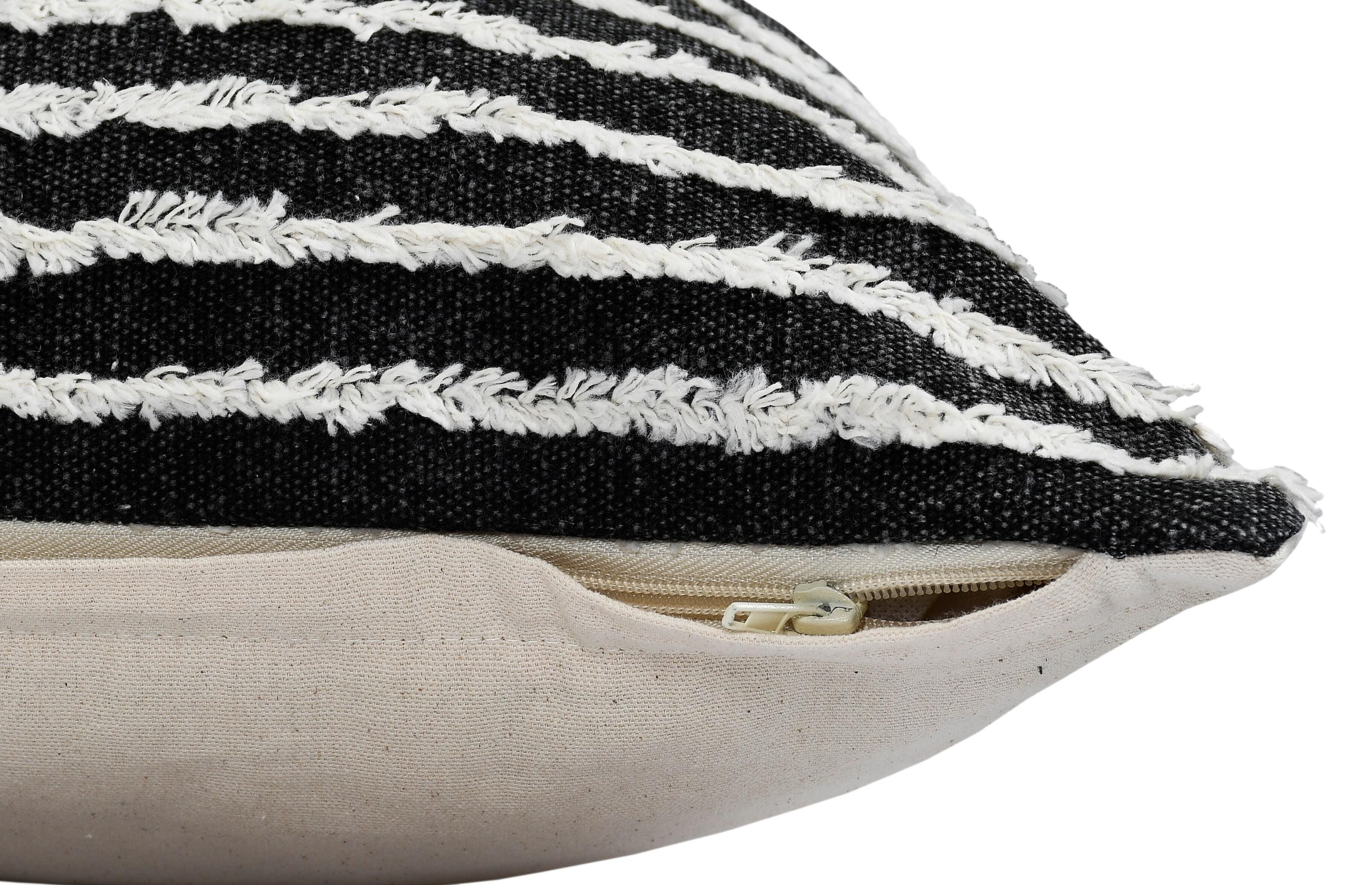 Suvii Home Yana Decorative Throw Pillow, Black/Cream, large