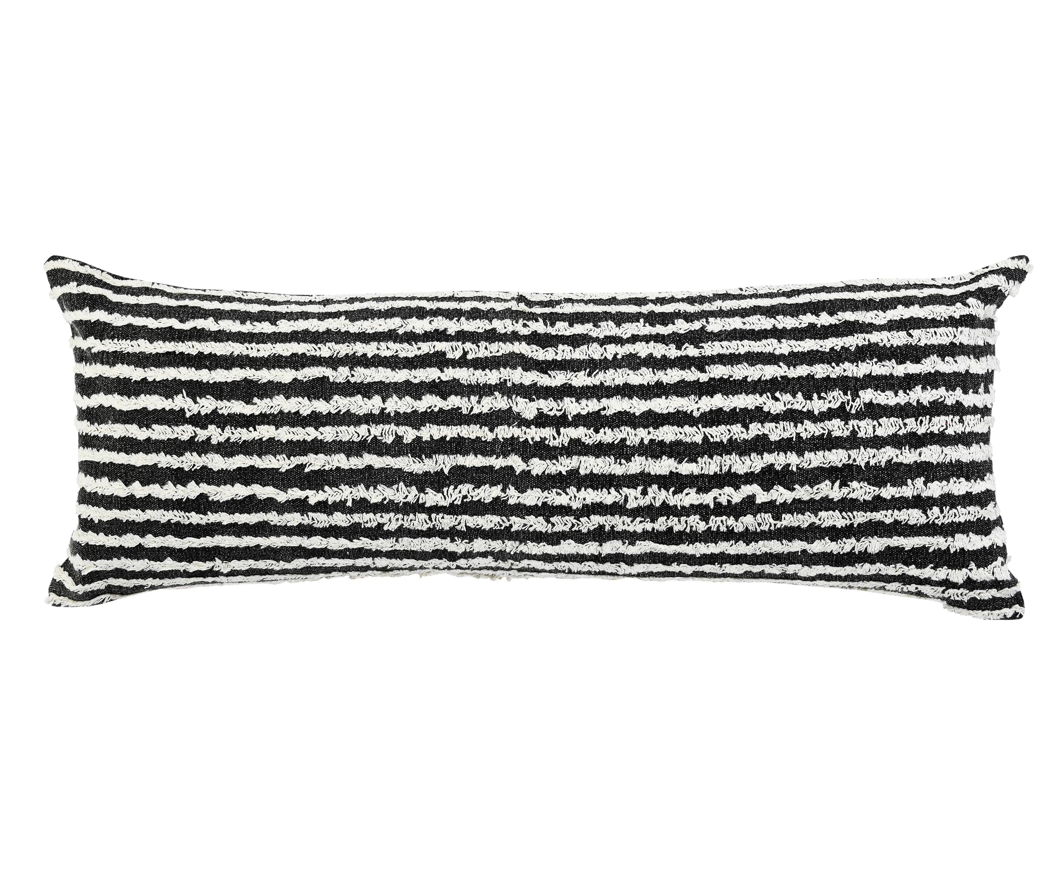 Suvii Home Yana Lumbar Decorative Throw Pillow, Black/Cream, large