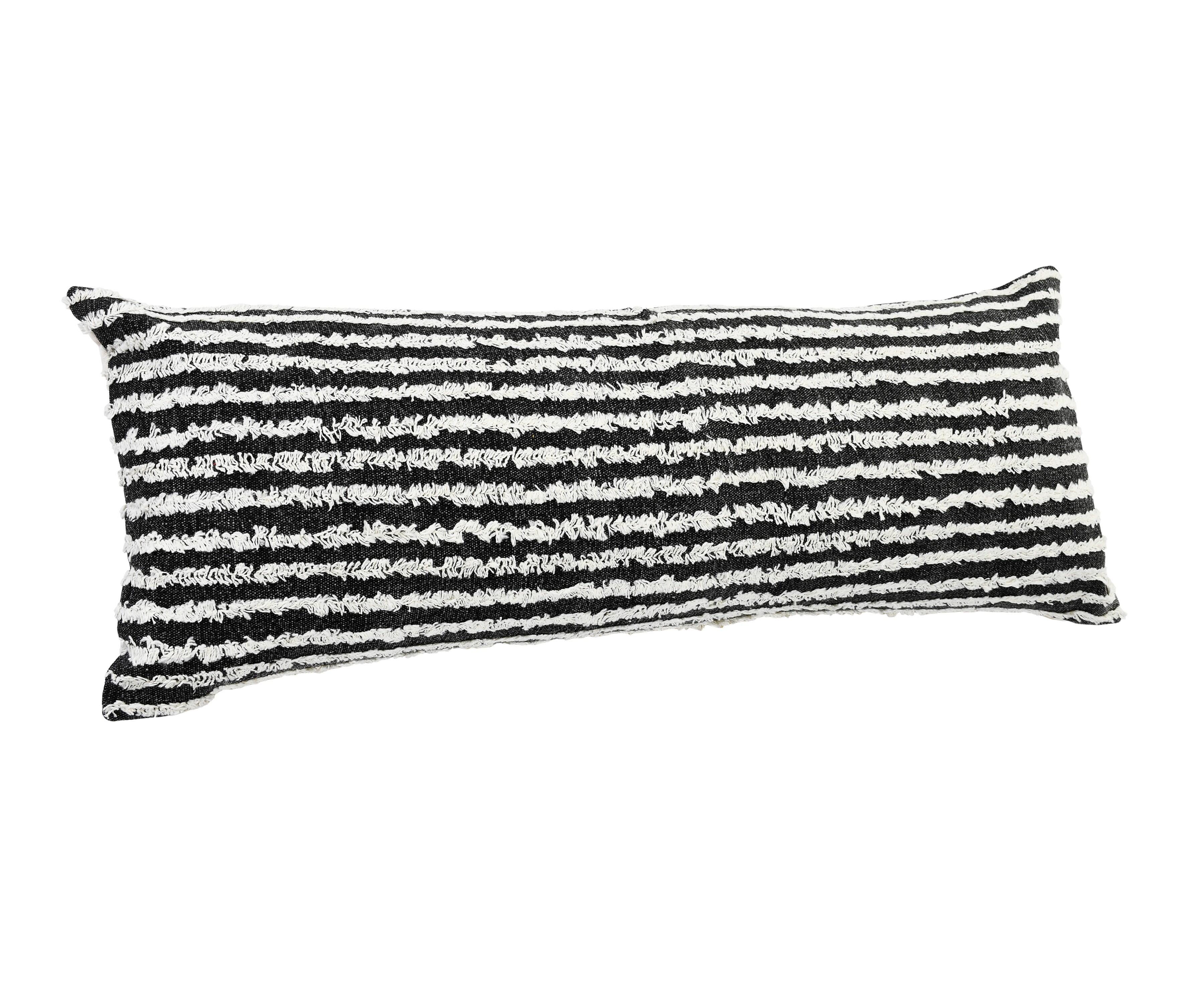 Suvii Home Yana Lumbar Decorative Throw Pillow, Black/Cream, large