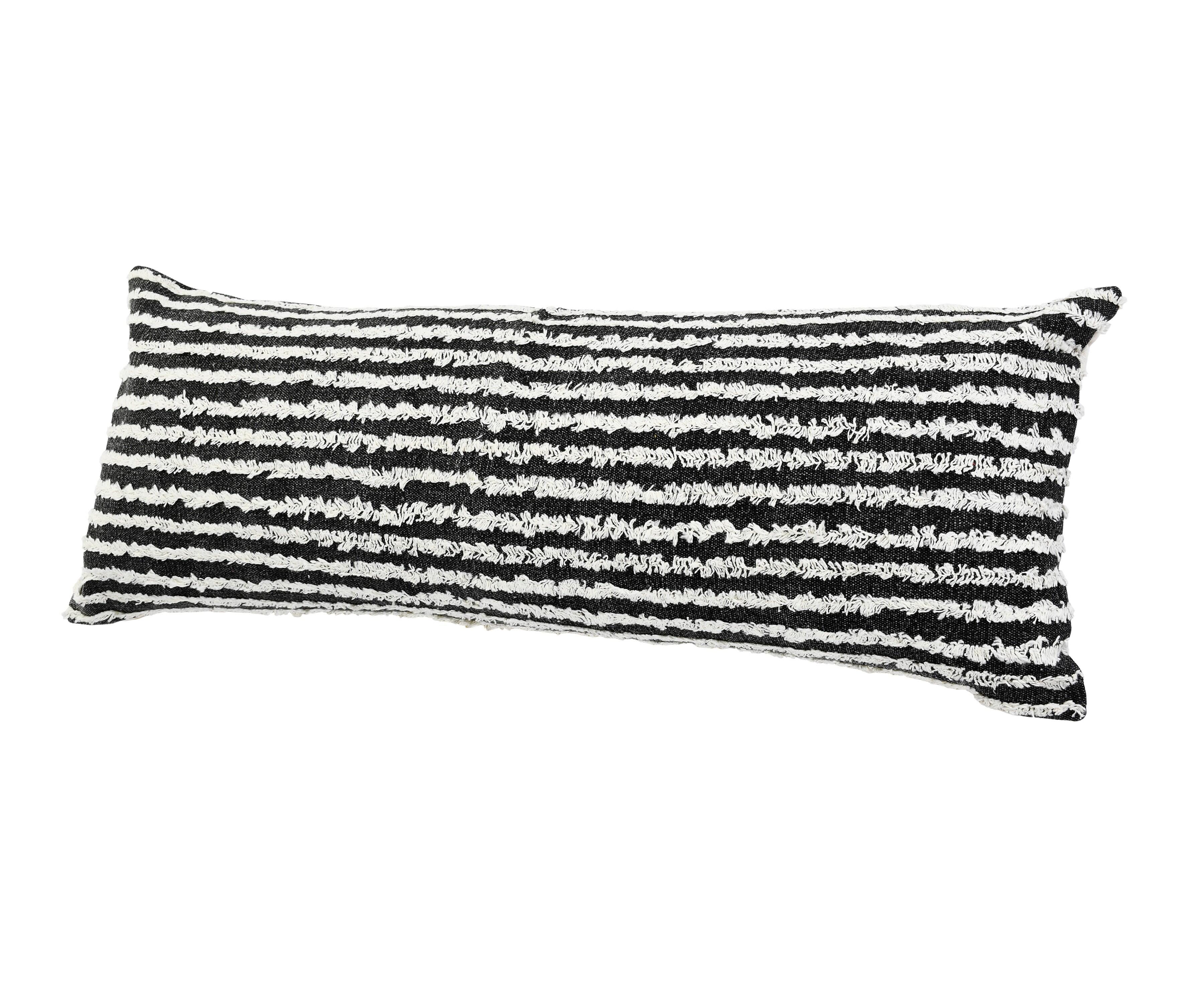 Suvii Home Yana Lumbar Decorative Throw Pillow, Black/Cream, large