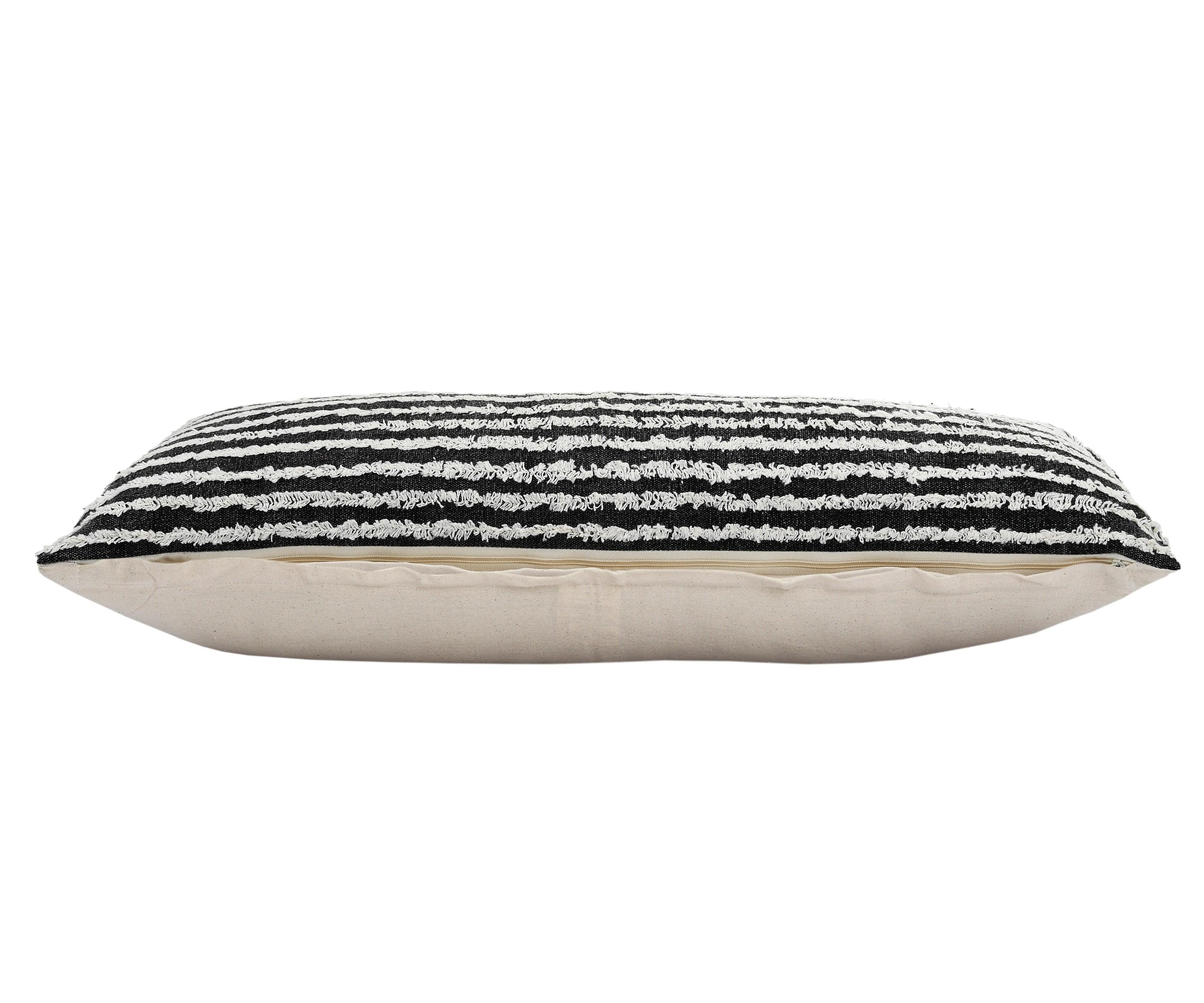 Suvii Home Yana Lumbar Decorative Throw Pillow, Black/Cream, large