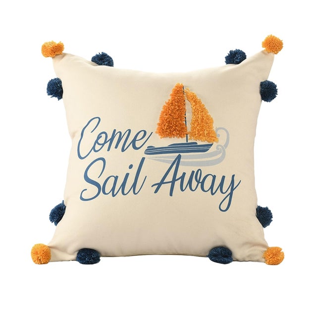 Suvii Home Scarlett Come Sail Away Decorative Indoor / Outdoor Pillow