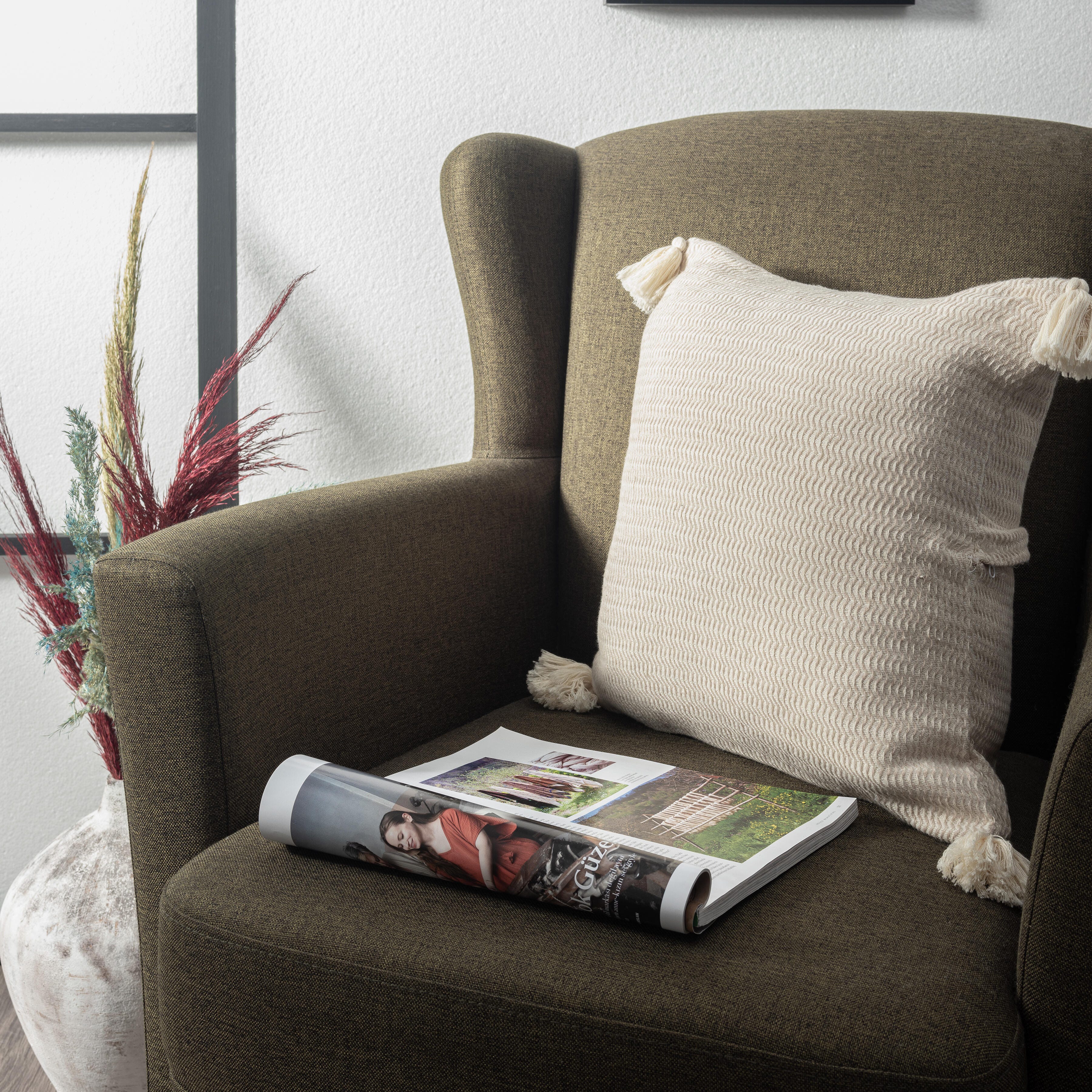 Suvii Home Bianca Decorative Throw Pillow, Beige, rollover
