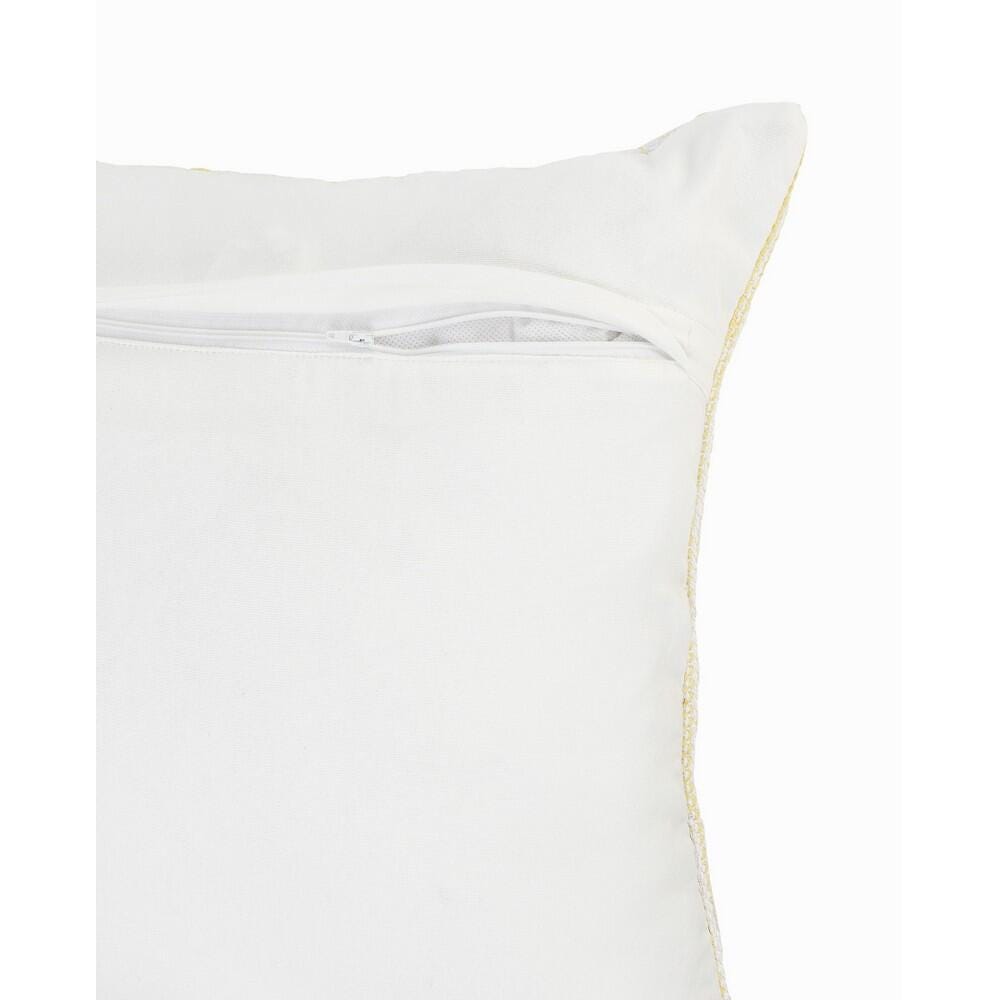 Suvii Home Ella Textured Decorative Throw Pillow, White/Yellow, large