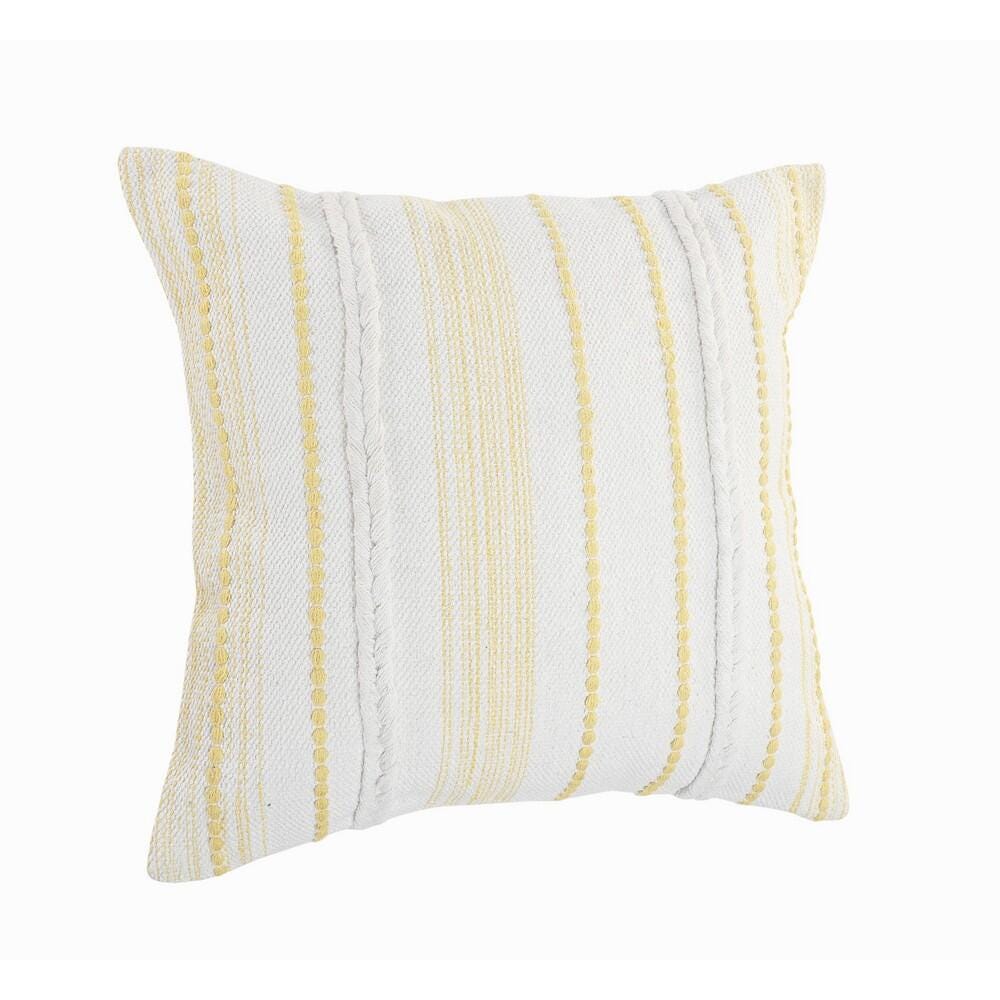 Suvii Home Ella Textured Decorative Throw Pillow, White/Yellow, large