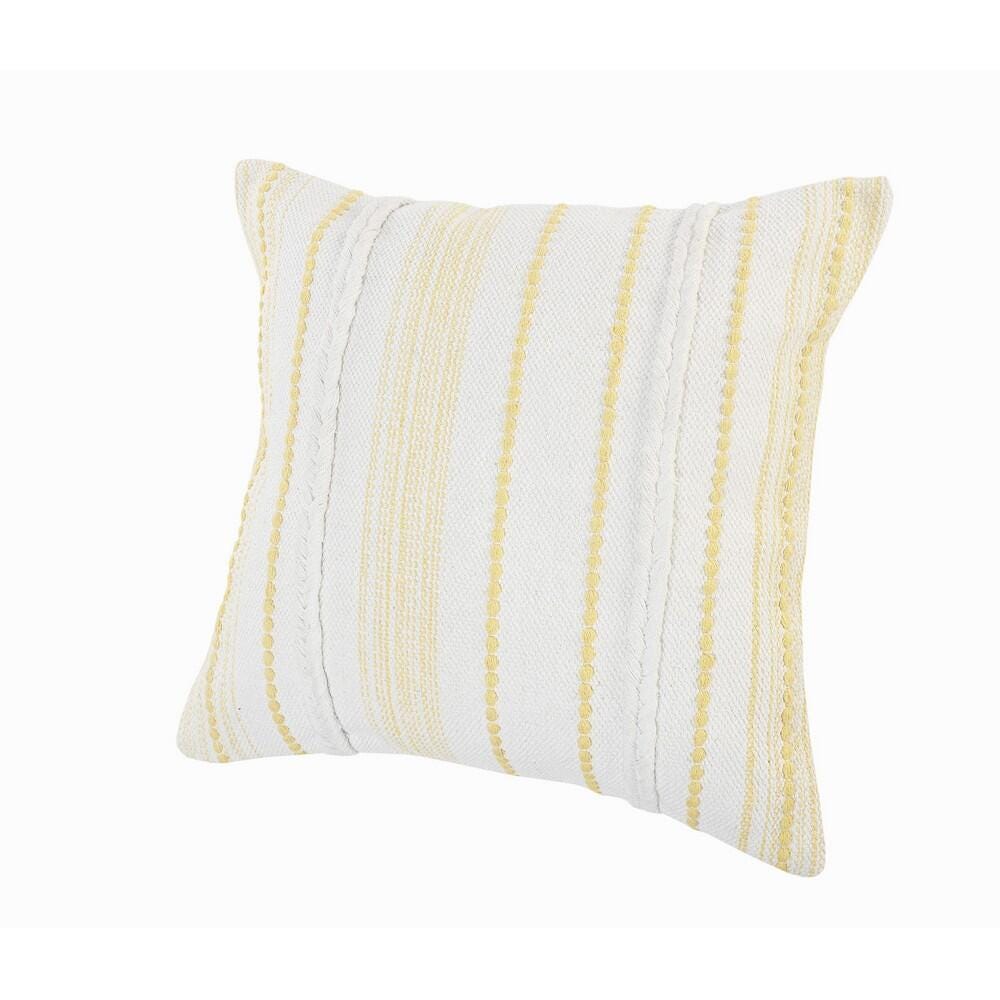 Suvii Home Ella Textured Decorative Throw Pillow, White/Yellow, large