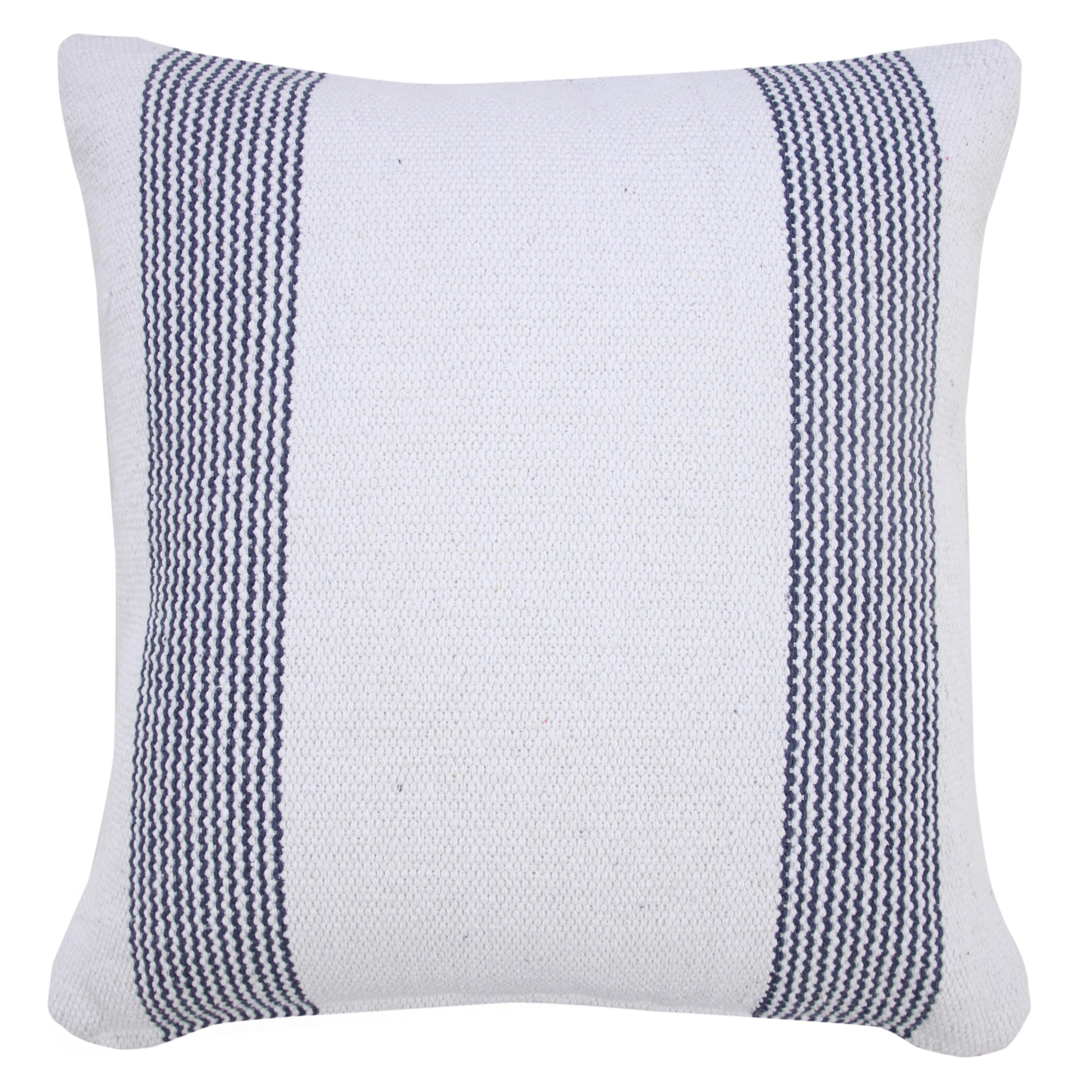 Suvii Home Callie Pinstripe Decorative Throw Pillow, Pale Blue/White, large