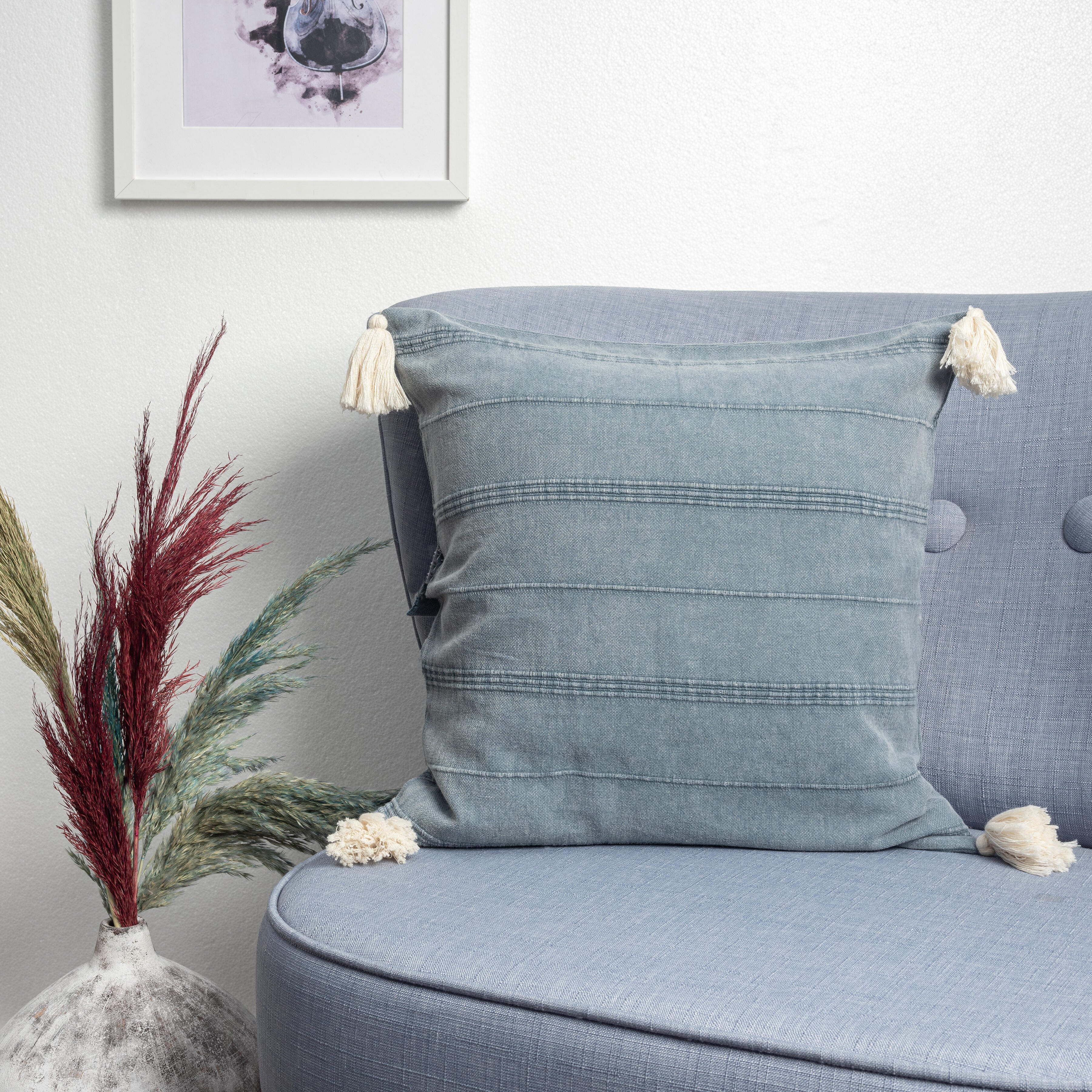 Suvii Home Selena Decorative Throw Pillow, Bluish Gray, rollover