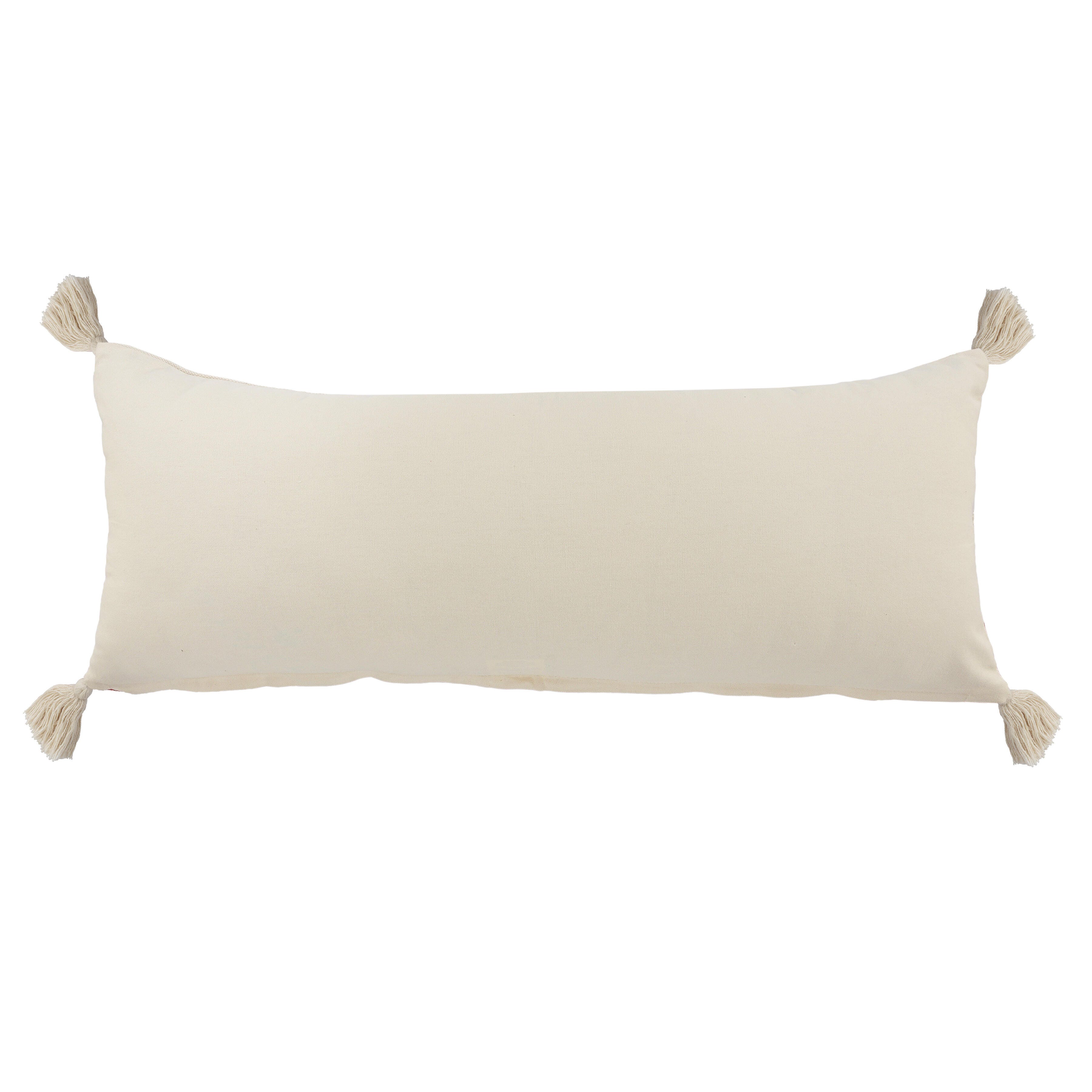 Suvii Home Clara Lumbar Decorative Throw Pillow, Pumpkin Orange/Off-White, large
