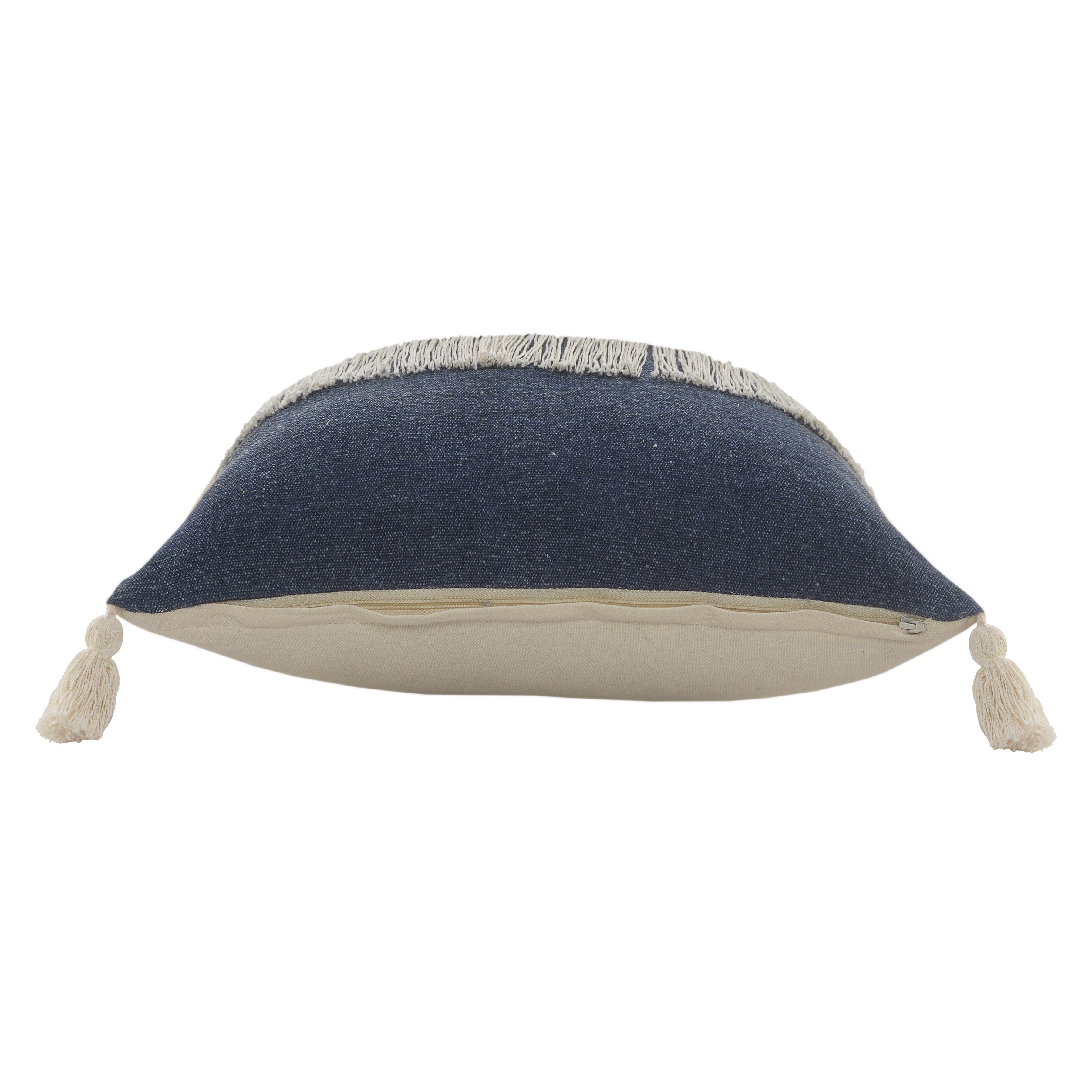 Suvii Home Clara Decorative Throw Pillow, Denim Blue/Off-White, large