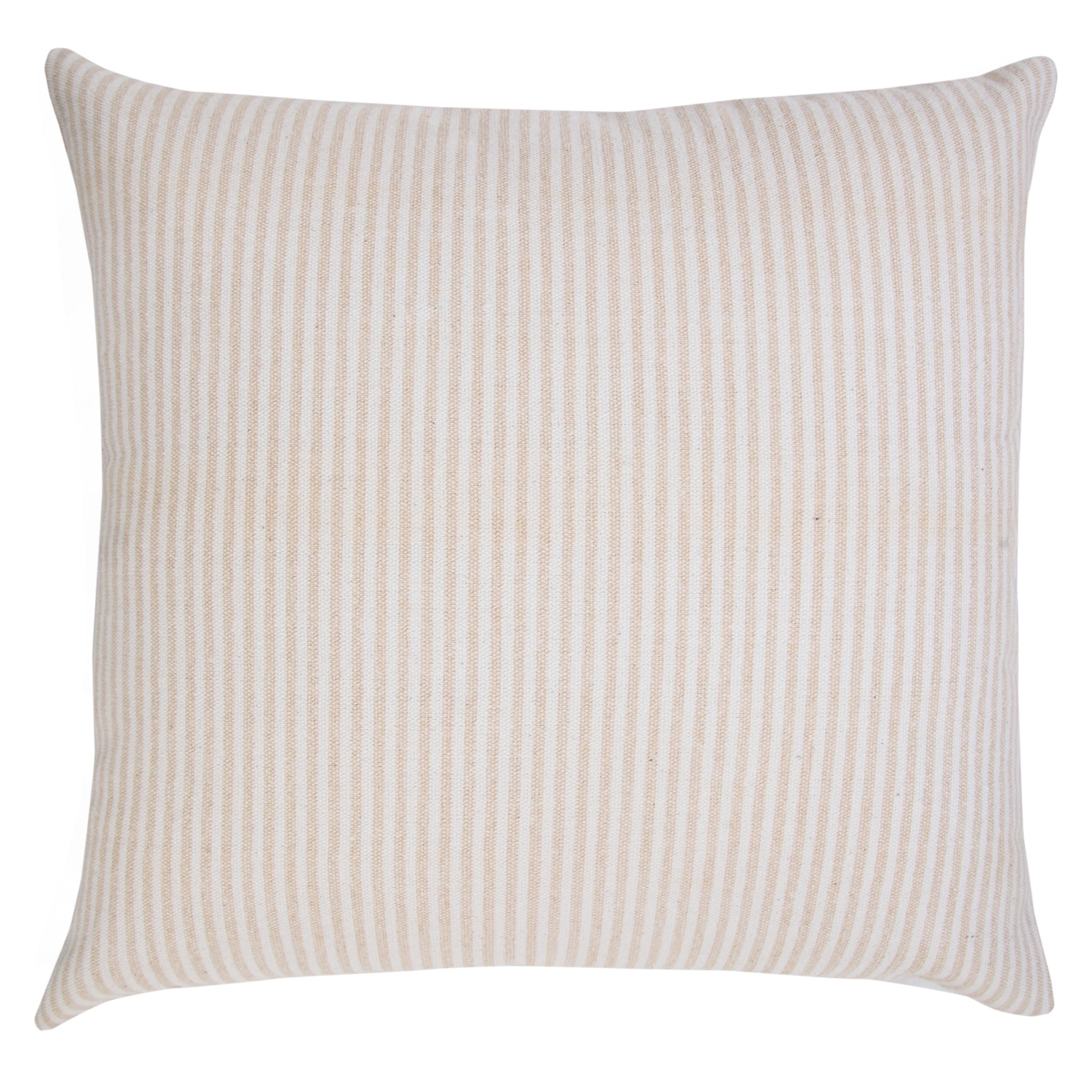 Suvii Home Gabriella Striped Decorative Throw Pillow, Beige/White, large
