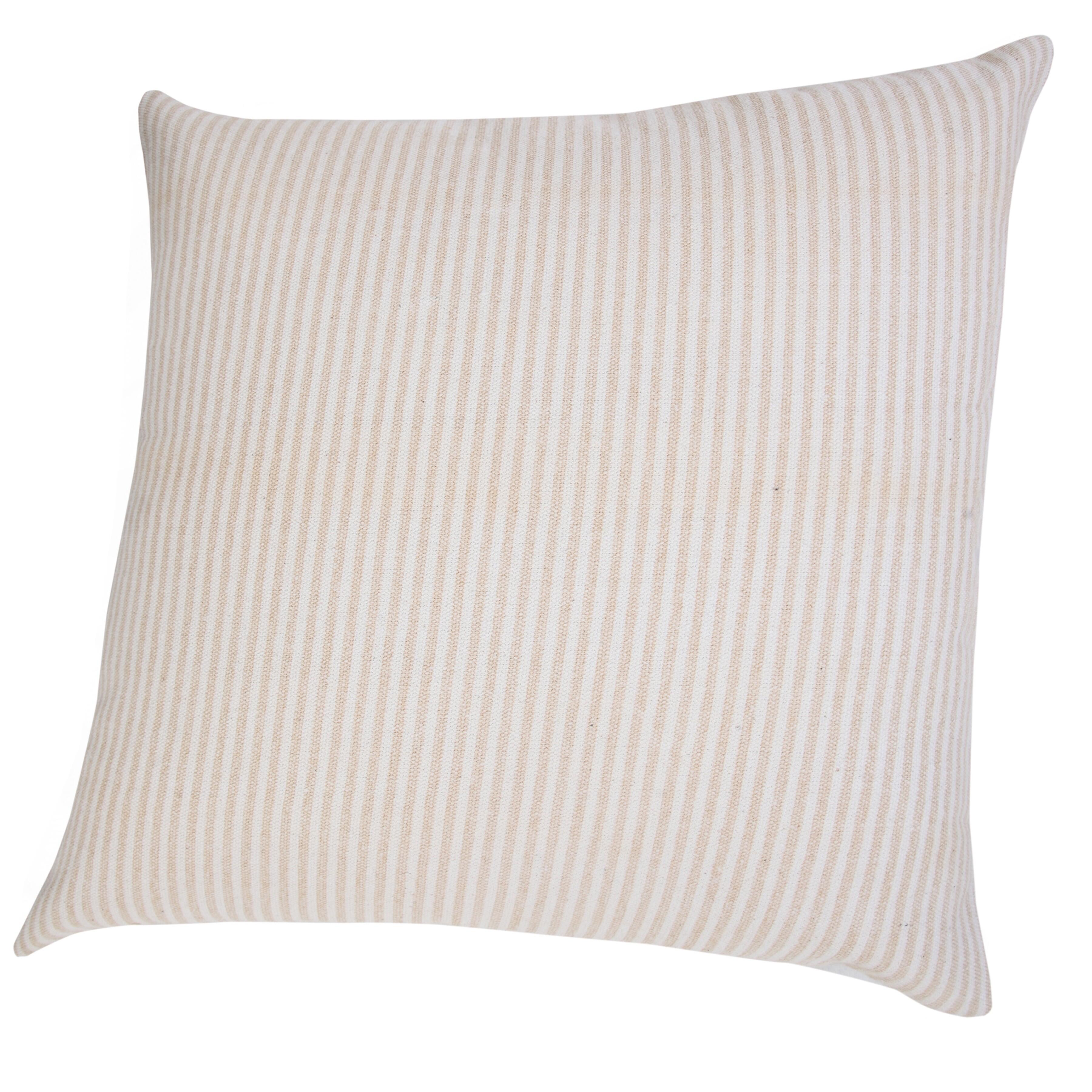 Suvii Home Gabriella Striped Decorative Throw Pillow, Beige/White, large