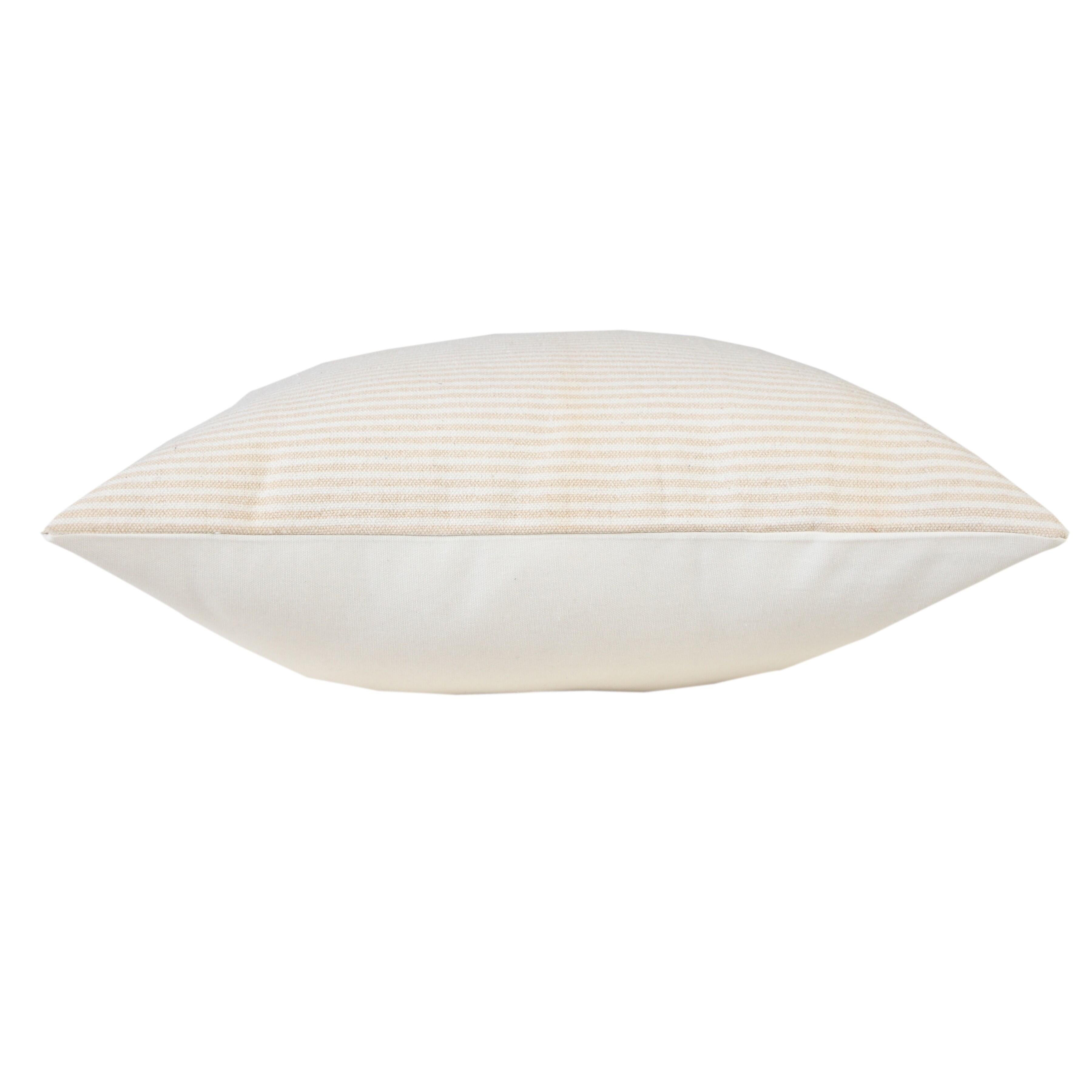 Suvii Home Gabriella Striped Decorative Throw Pillow, Beige/White, large