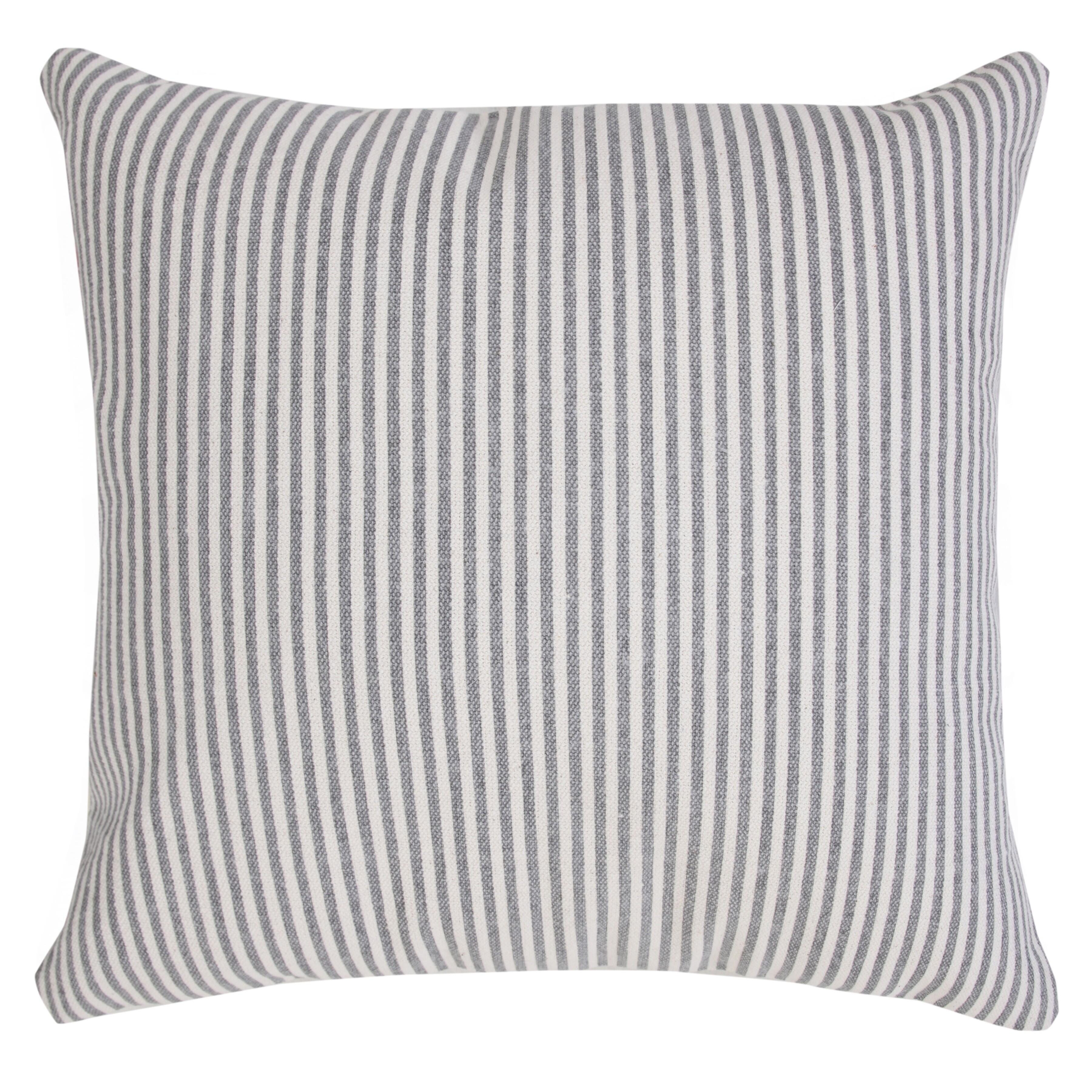 Suvii Home Gabriella Striped Decorative Throw Pillow, Gray/White, large