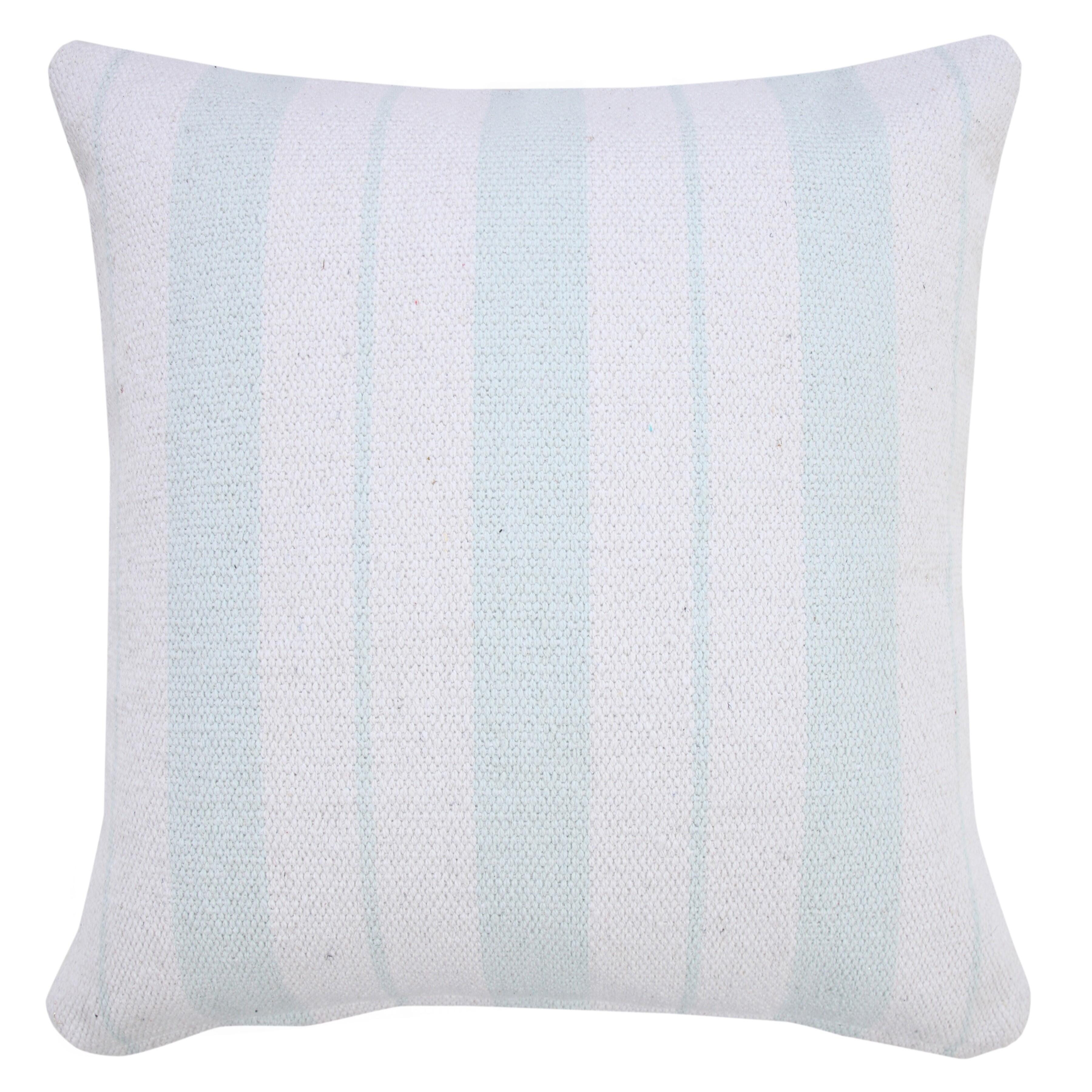 Suvii Home Callie Striped Decorative Throw Pillow, Bright Blue/White, large