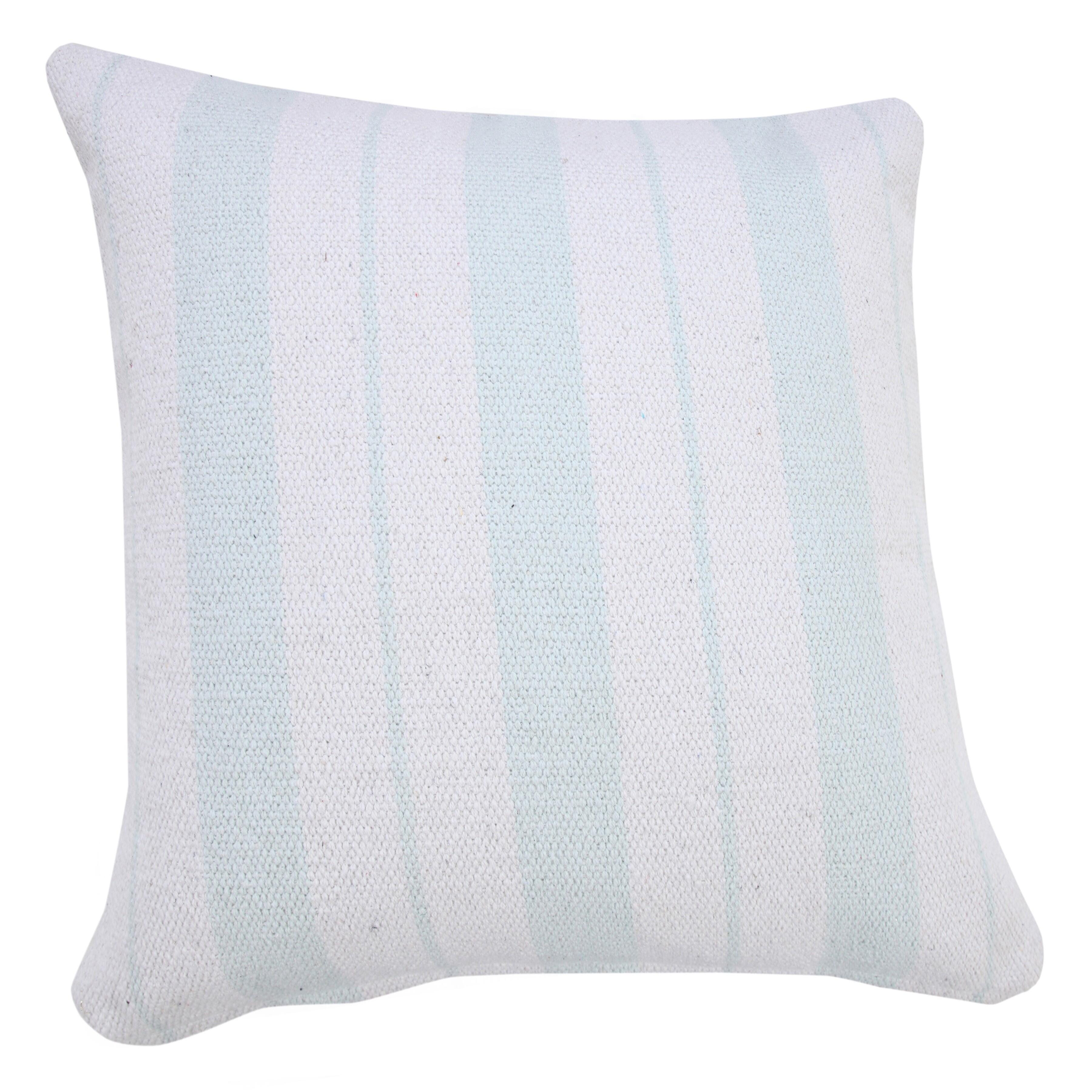 Suvii Home Callie Striped Decorative Throw Pillow, Bright Blue/White, large